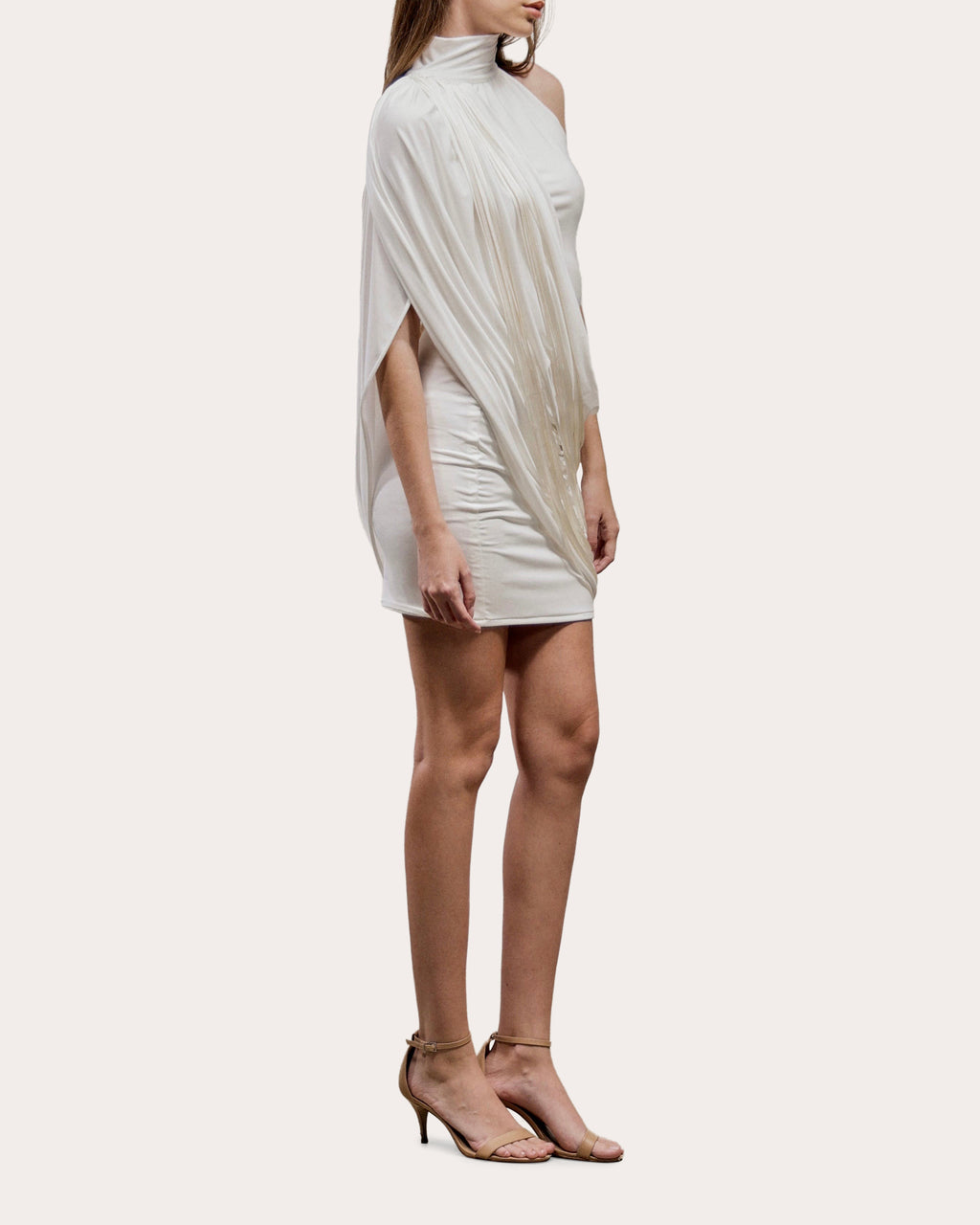 Kri Asymmetric Drape Mini Dress