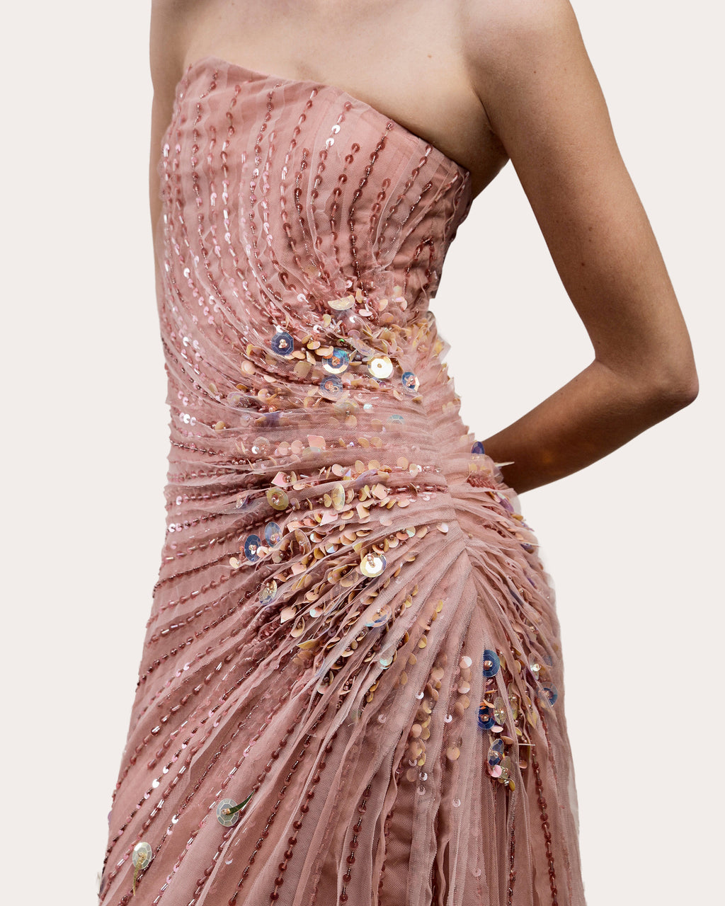 Myka Embellished Tulle Strapless Gown