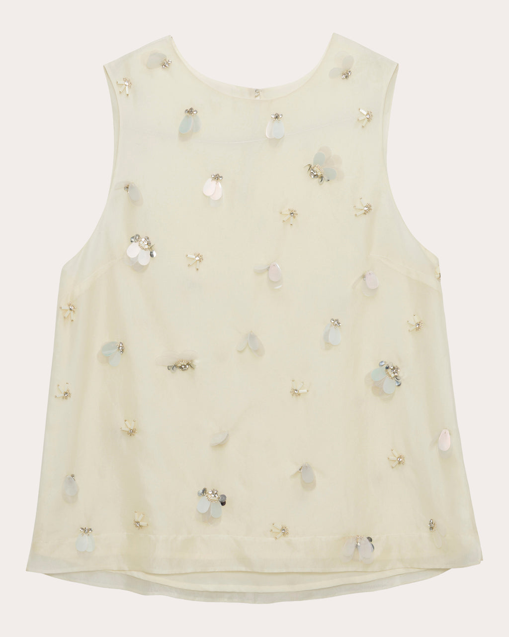 Celia Embellished Organza Sleeveless Top