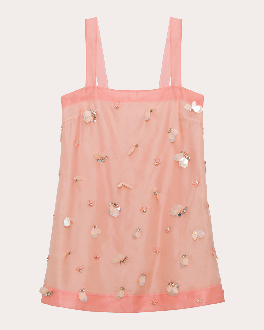 Sumi Embellished Organza Mini Shift Dress