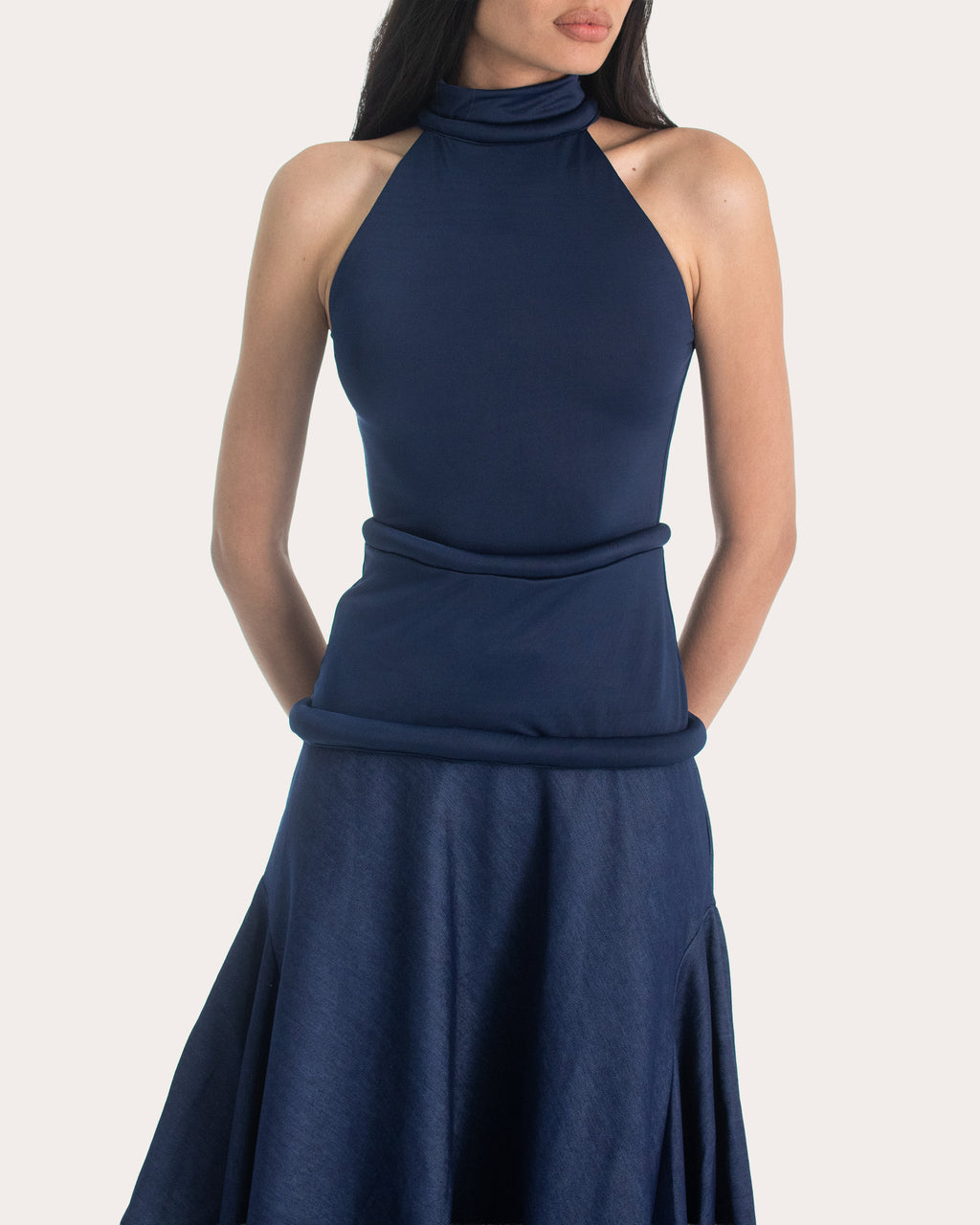 Mar Rolled Mock Neck Top