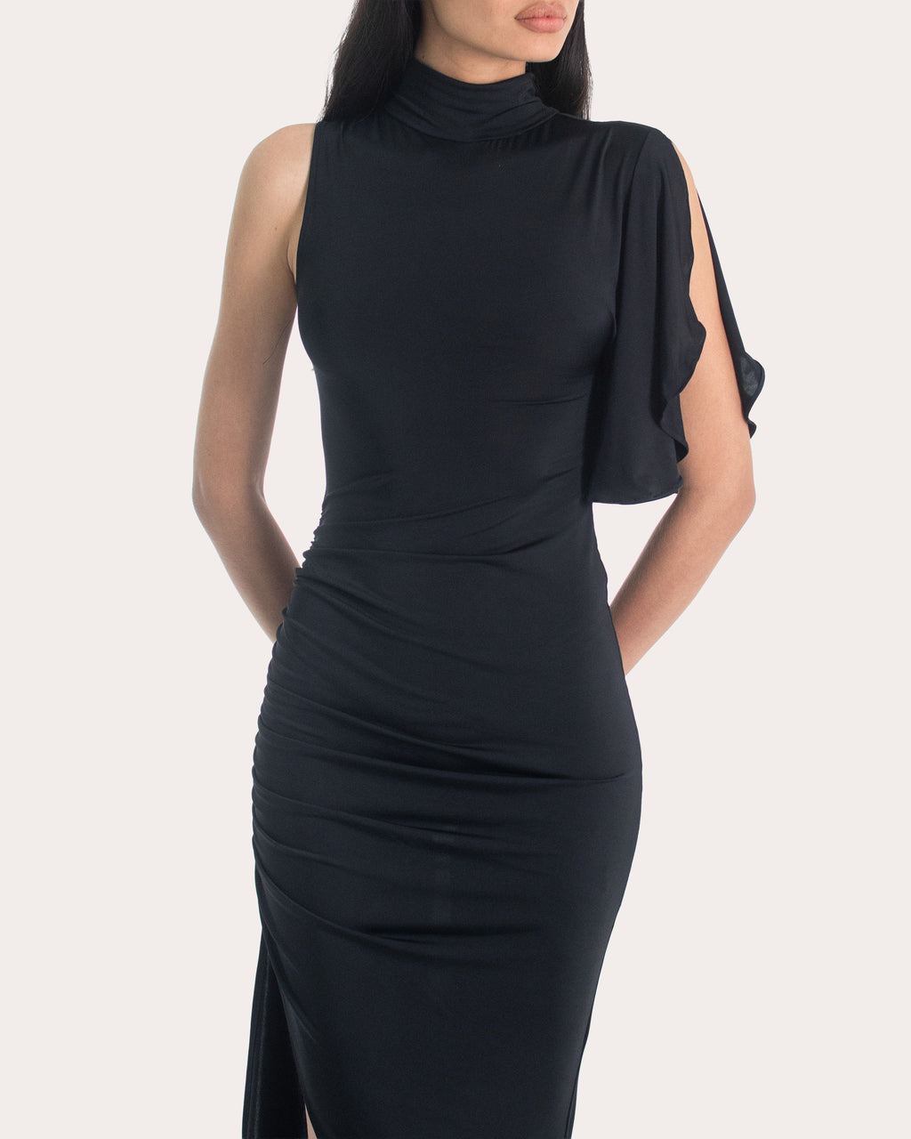 Ophi Asymmetric Gathered Gown