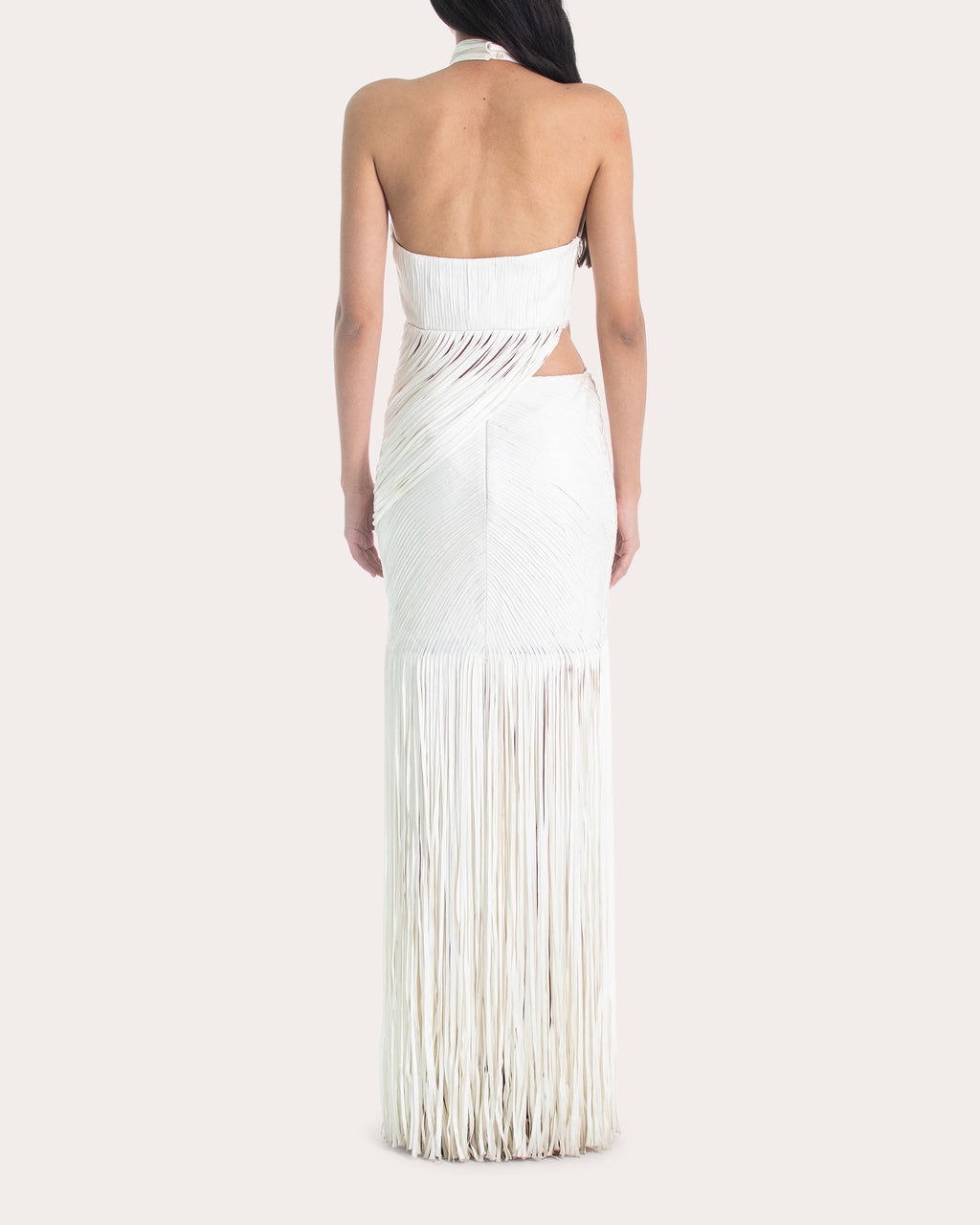 Valentina Draped Silk Fringe Maxi Skirt