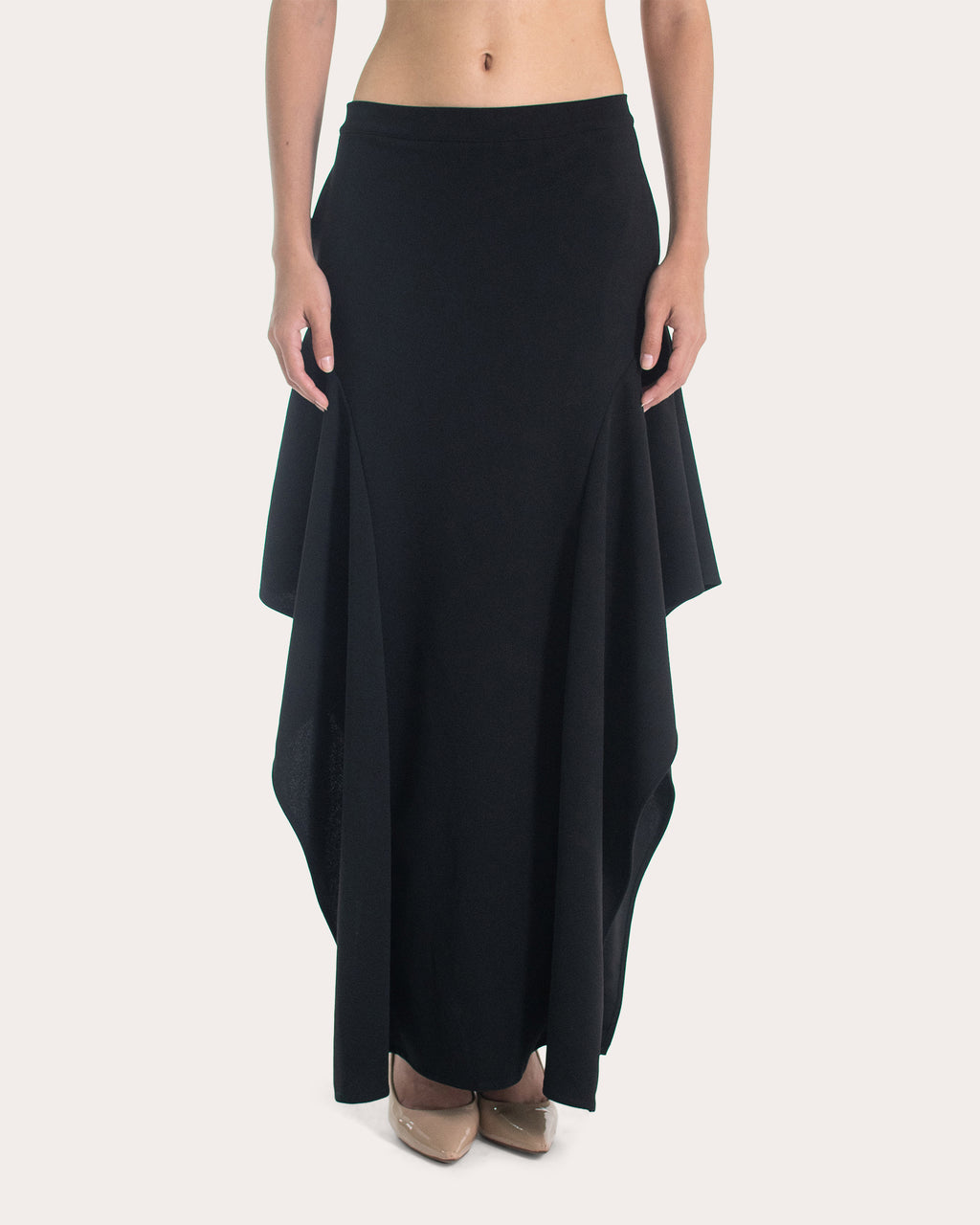 Carmen Draped Scuba Knit Maxi Skirt