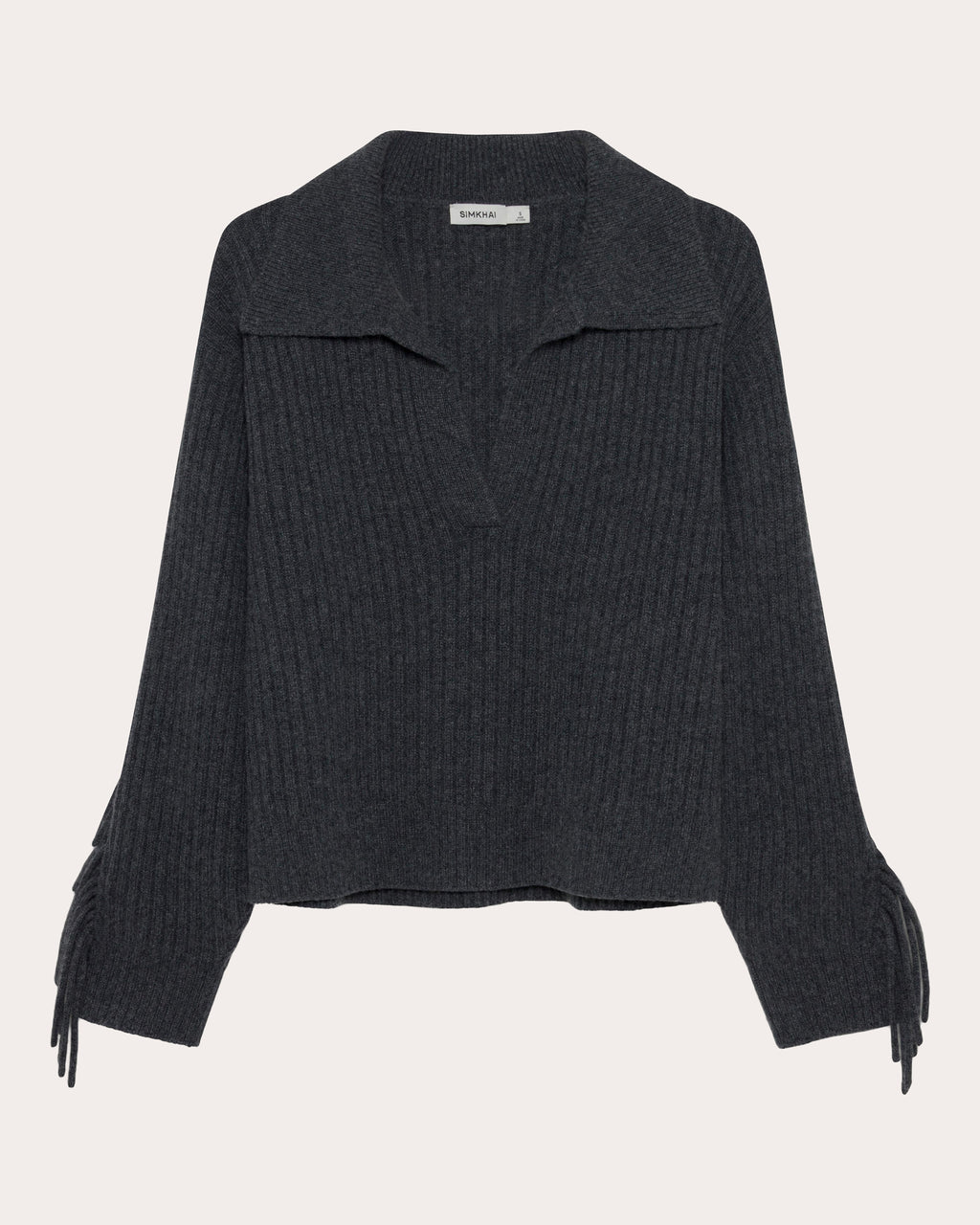 Natalia Wool Fringe Polo Sweater