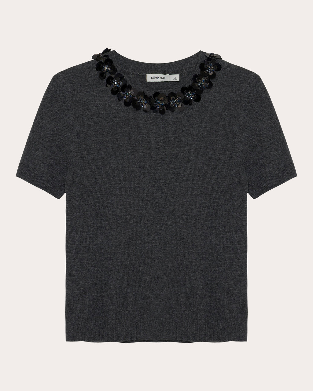 Sophie Wool Cashmere Embellished Crewneck Top