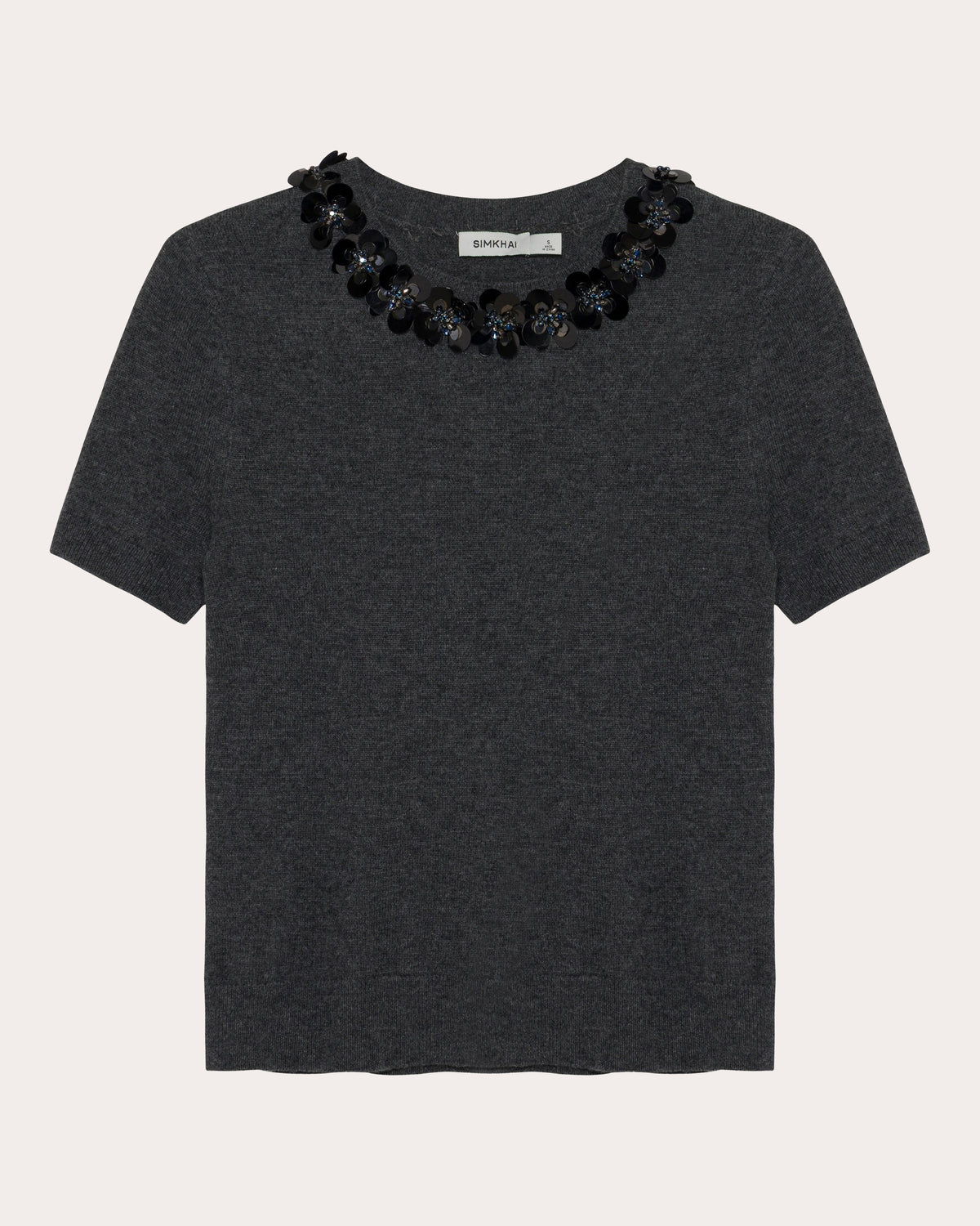 Sophie Wool Cashmere Embellished Crewneck Top