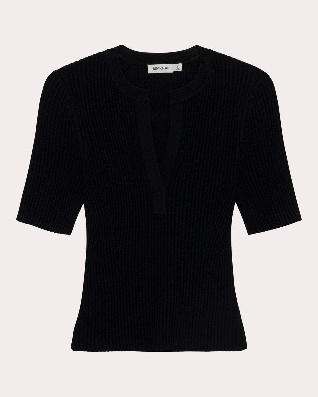 Miley Rib Knit Notch Neck Top