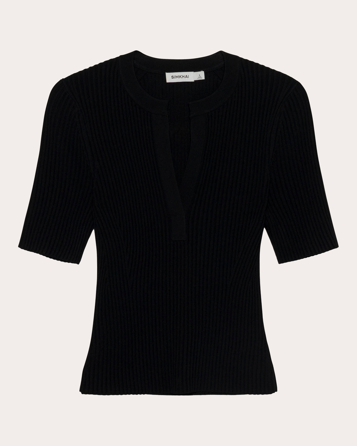 Miley Rib Knit Notch Neck Top