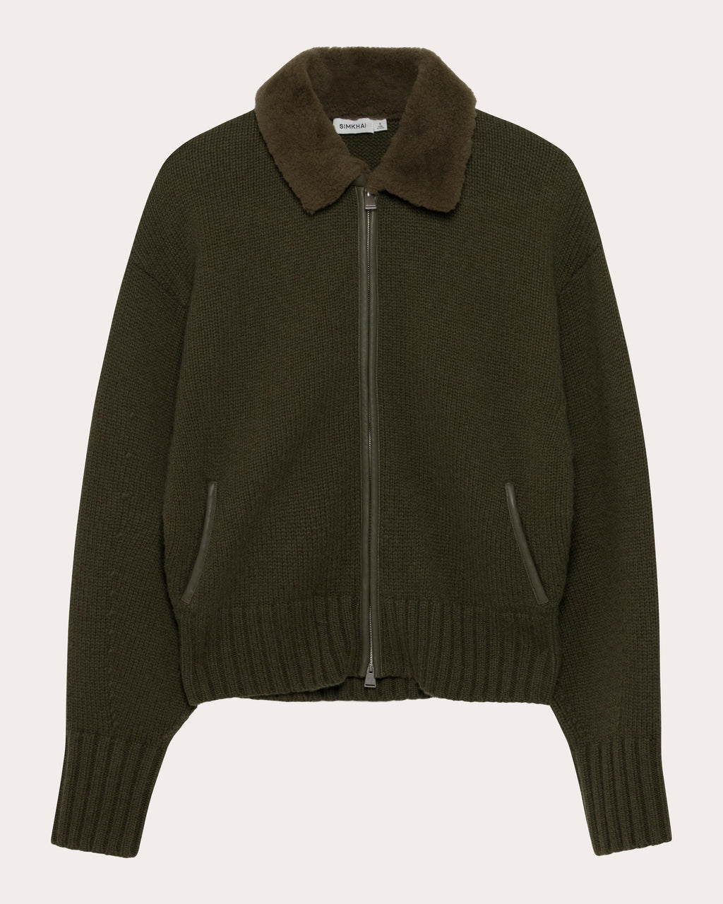Zorina Wool Cashmere Zip-Front Cardigan