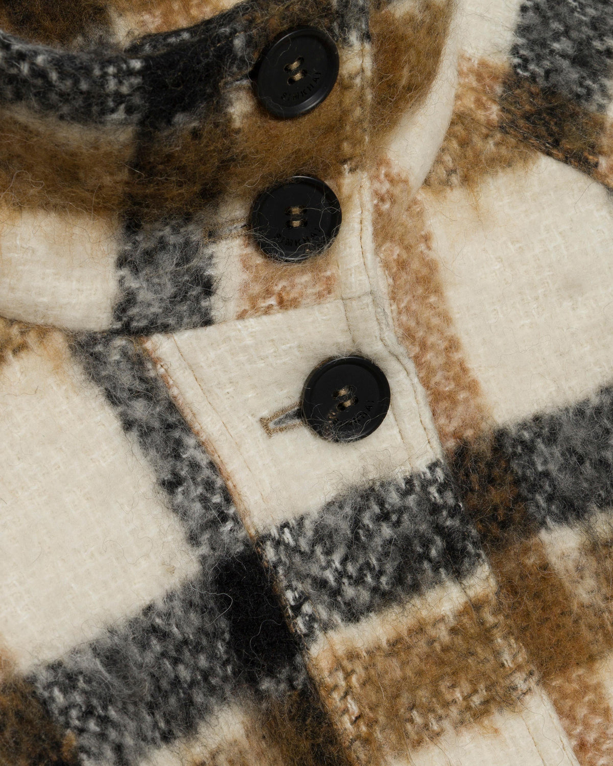 Virelle Plaid Wool Funnel Jacket