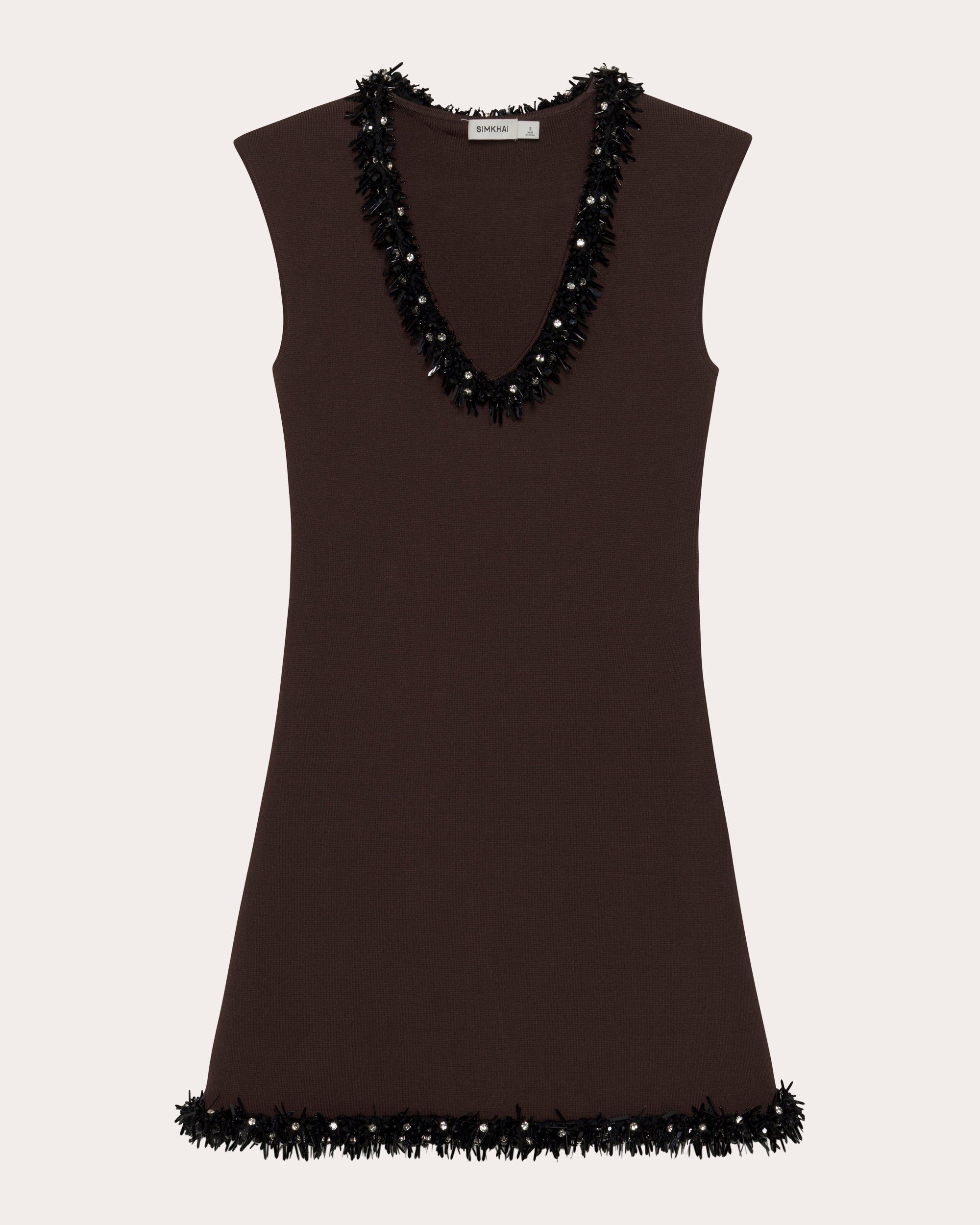 Suki Beaded Compact Knit Mini Dress