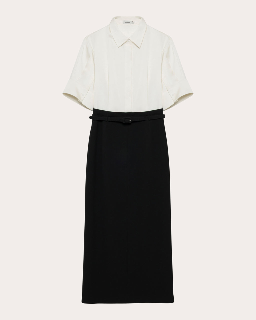 Alvera Twill Combo Midi Shirt Dress