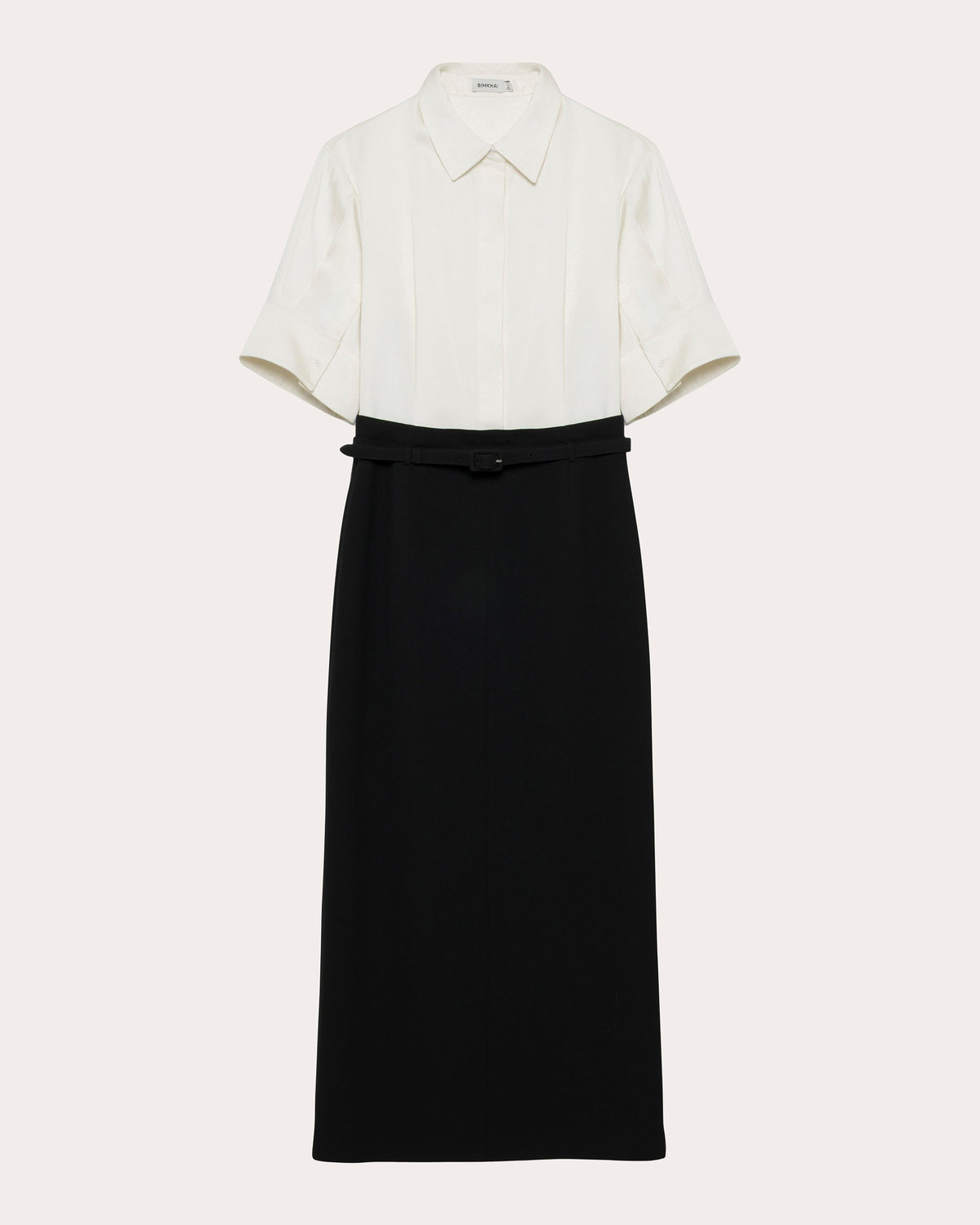 Alvera Twill Combo Midi Shirt Dress