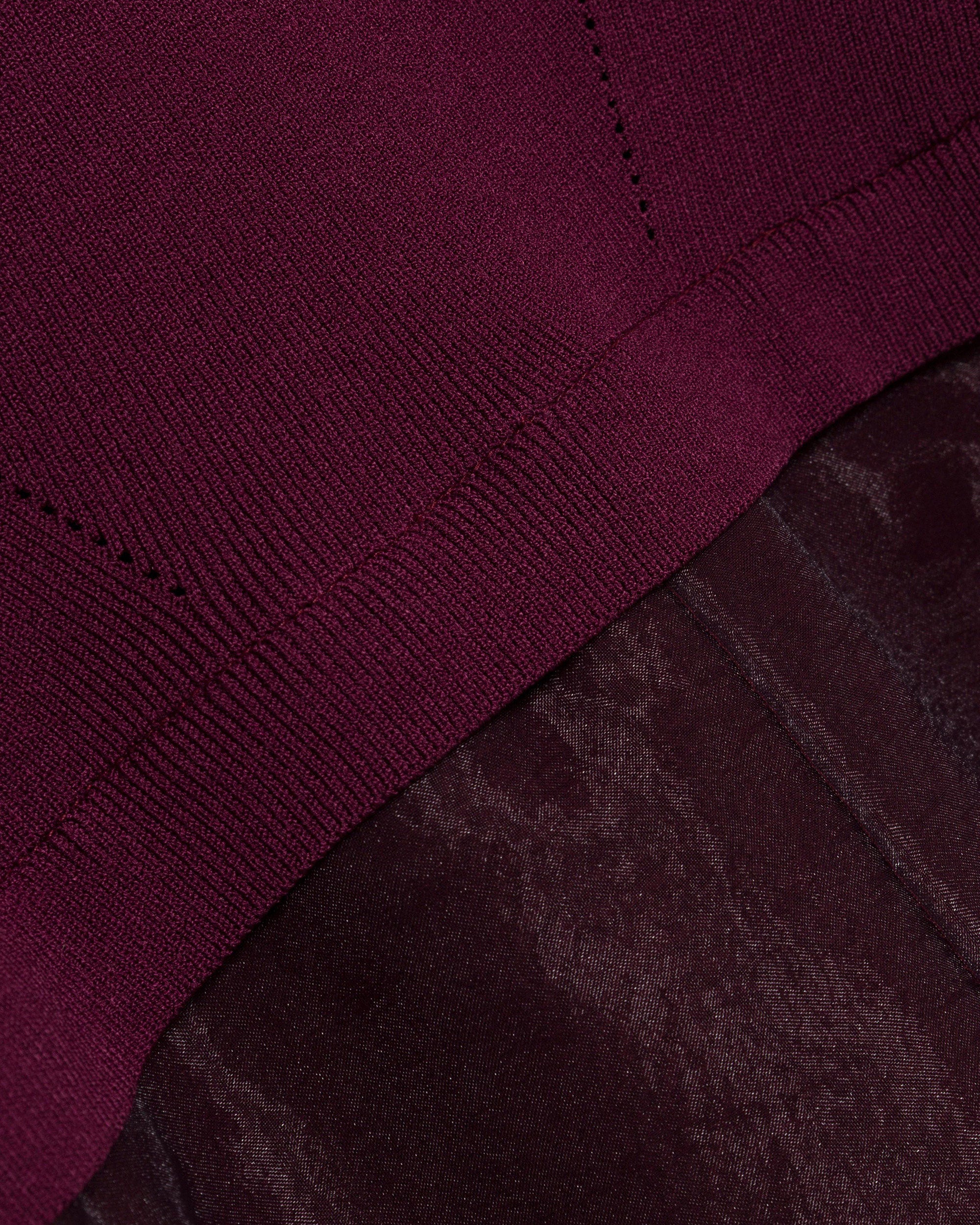 Maril Knit Organza Combo Midi Dress