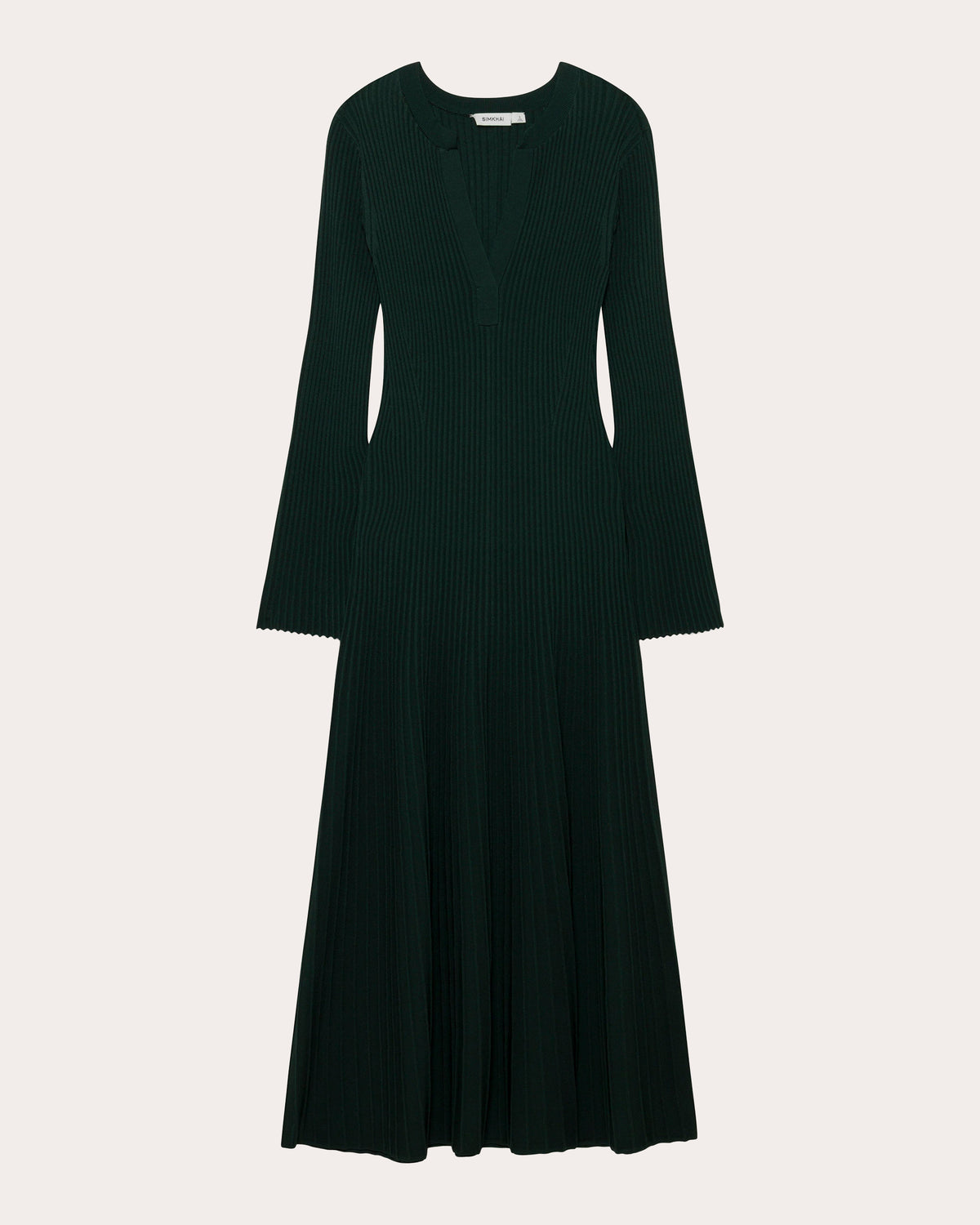 Genna Rib Knit Flared Midi Dress