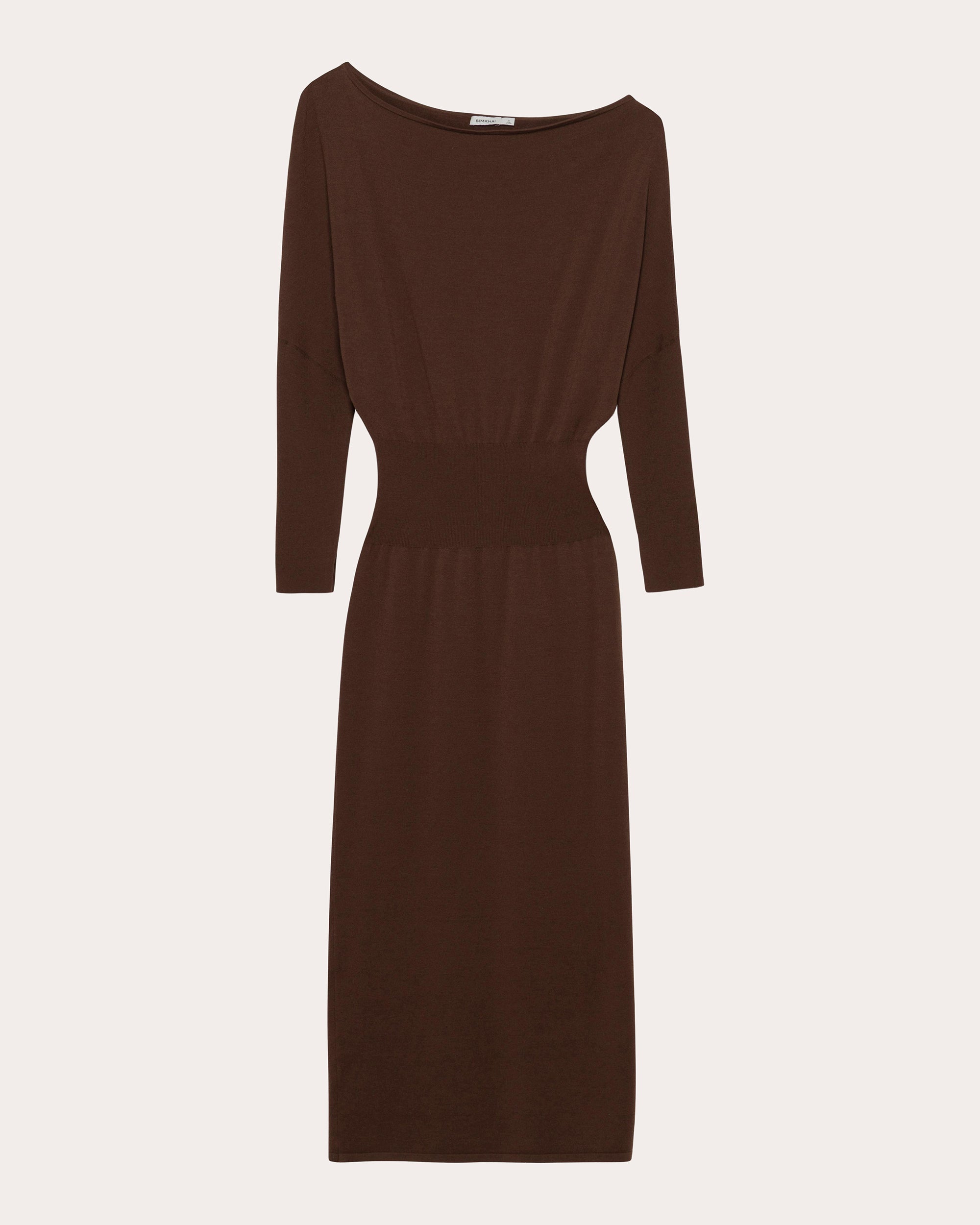 Janese Knit Wool Draped Midi Dress
