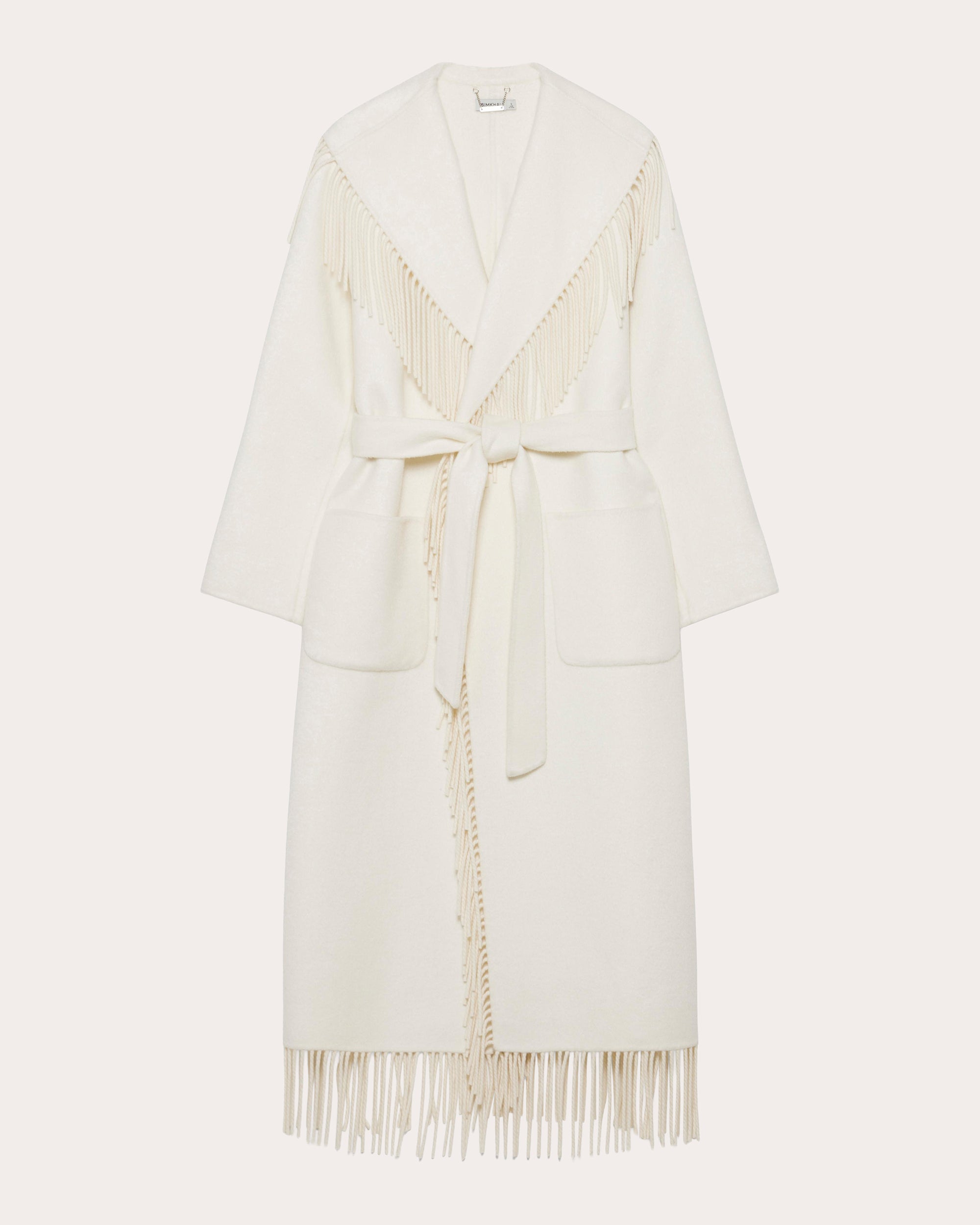 Carrie Fringe Wool Wrap Coat