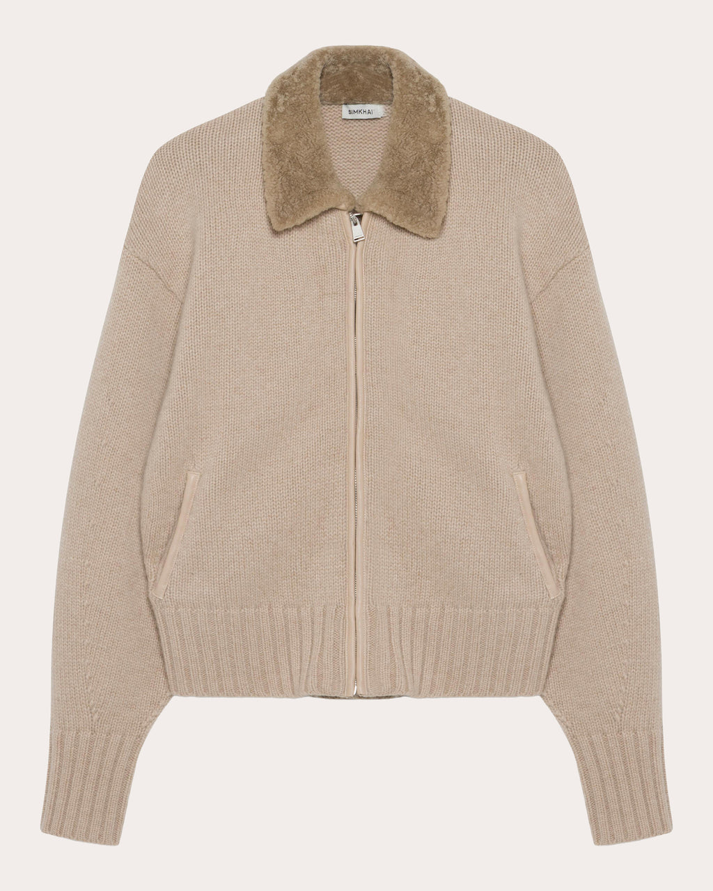 Zorina Wool Cashmere Zip-Front Cardigan