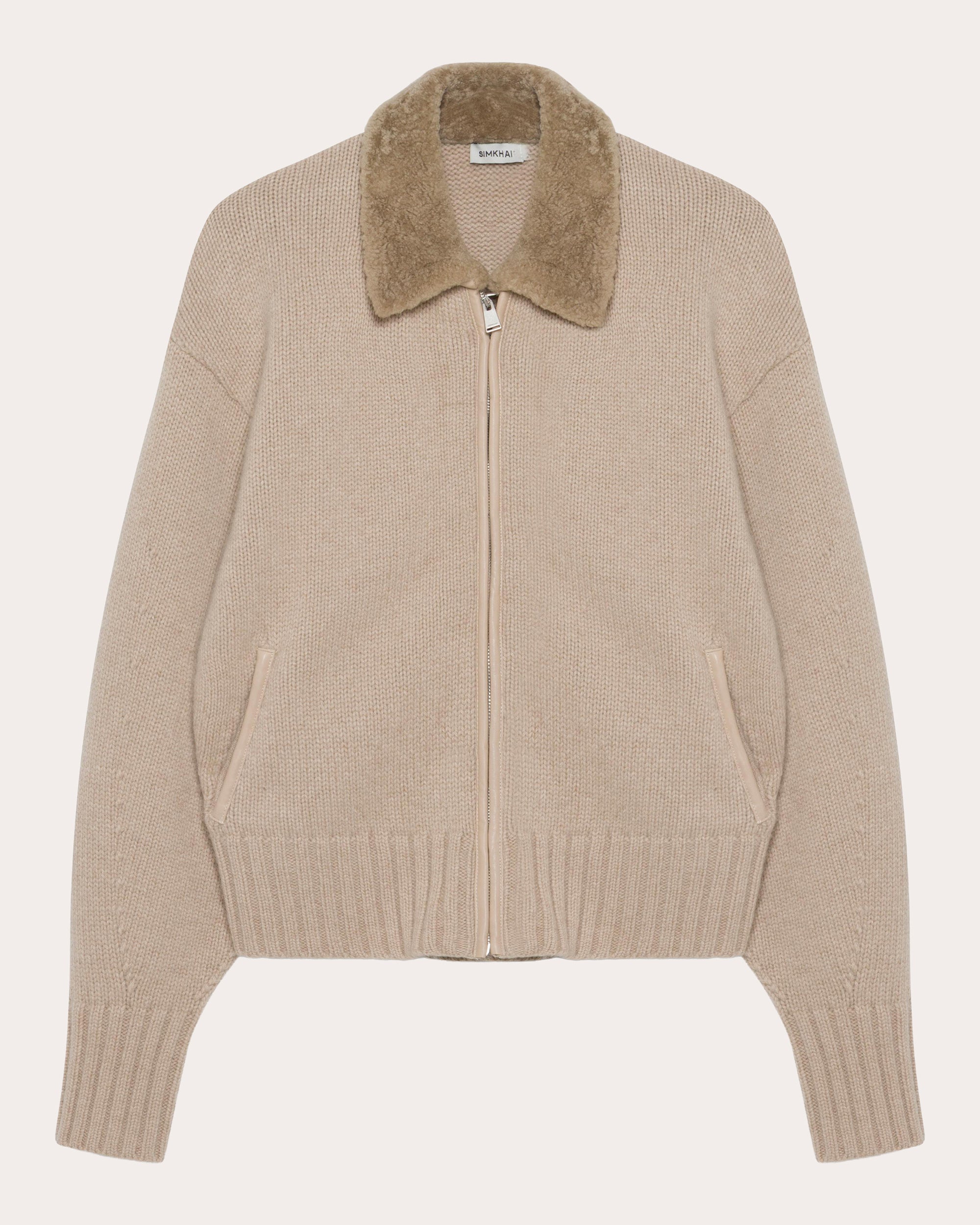 Zorina Wool Cashmere Zip-Front Cardigan