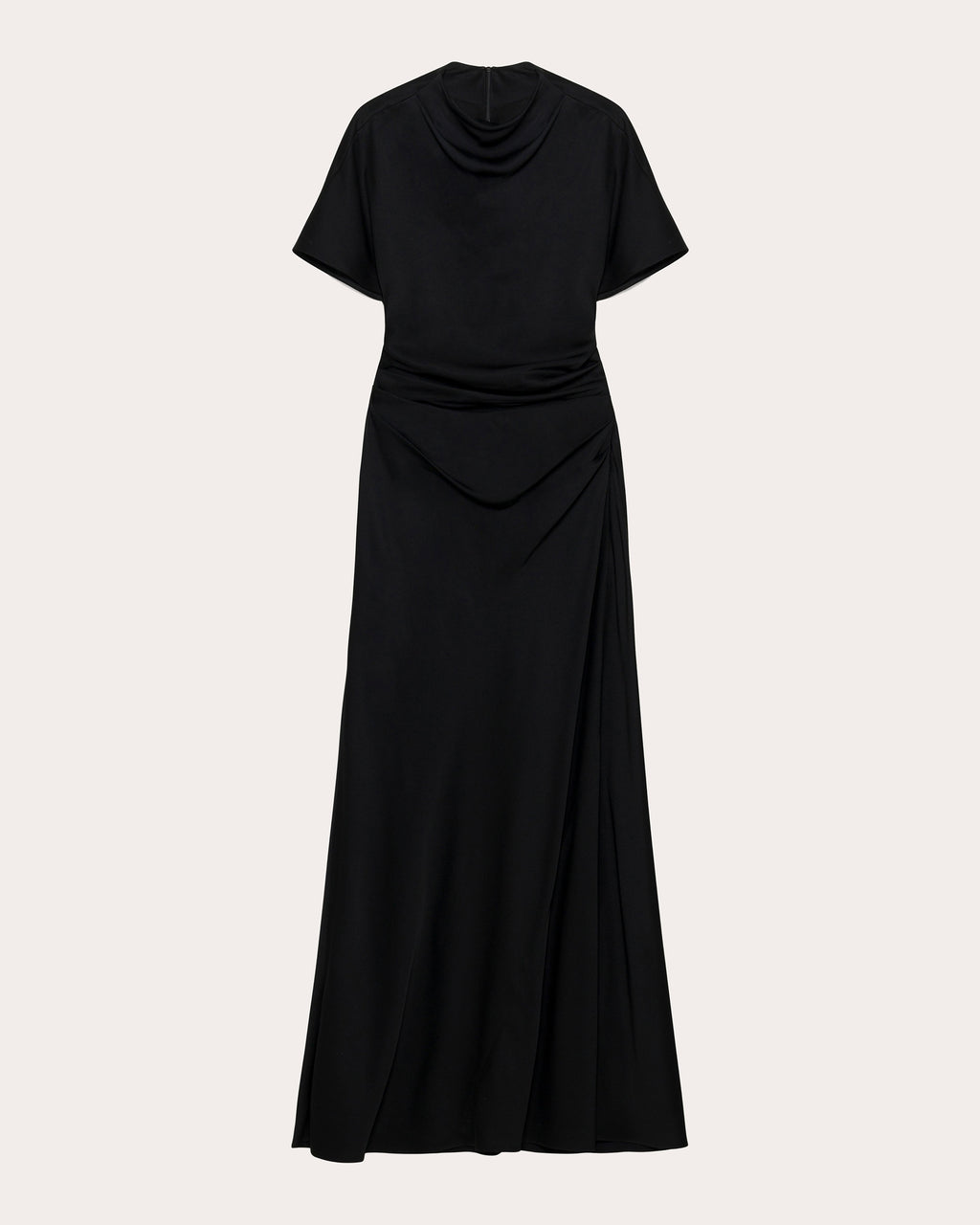 Annibelis Satin Draped Cape Gown