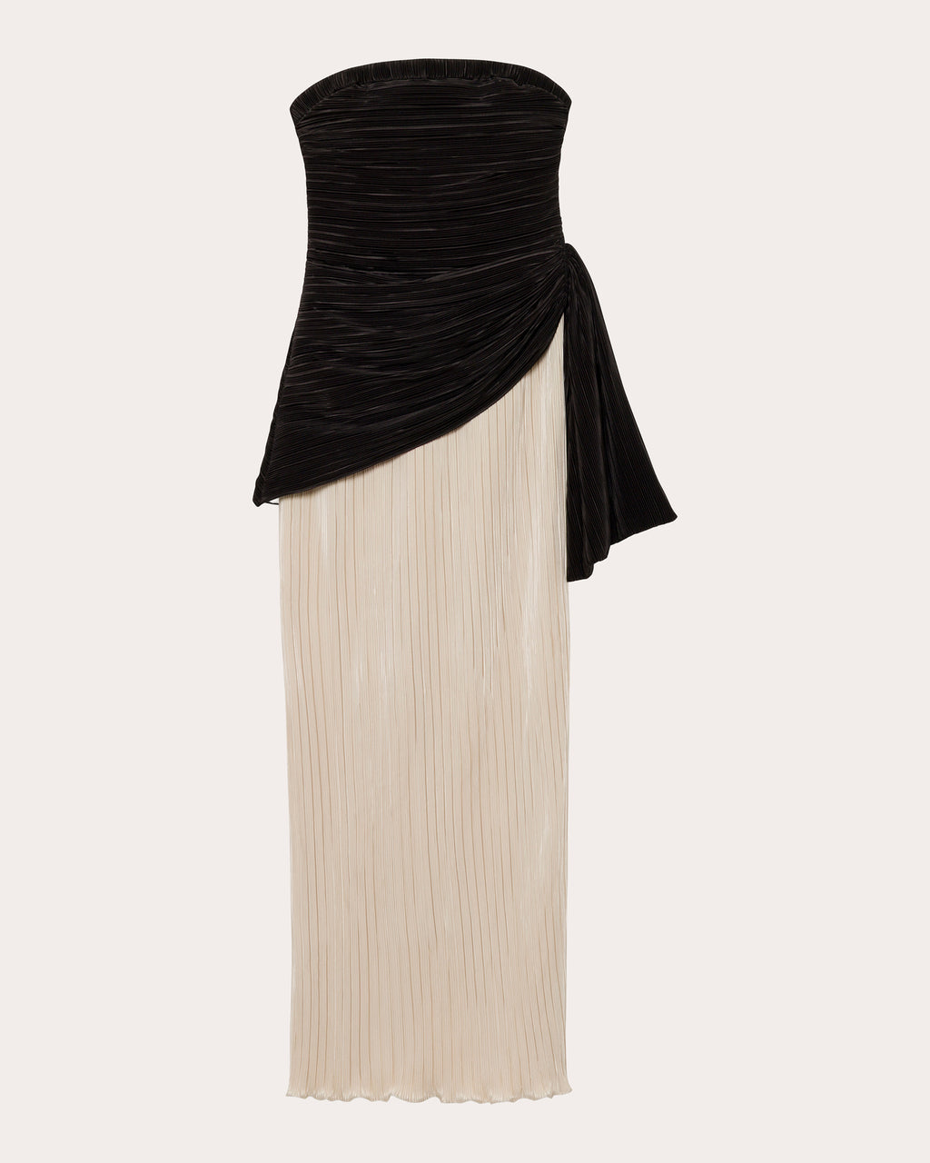 Laia Plissé Strapless Bustier Gown