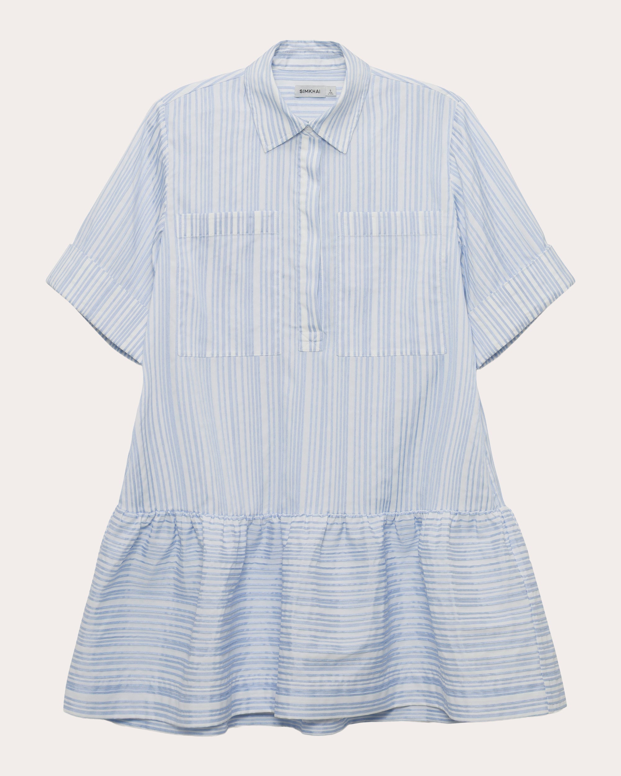 Cris Stripe Drop-Waist Shirt Dress