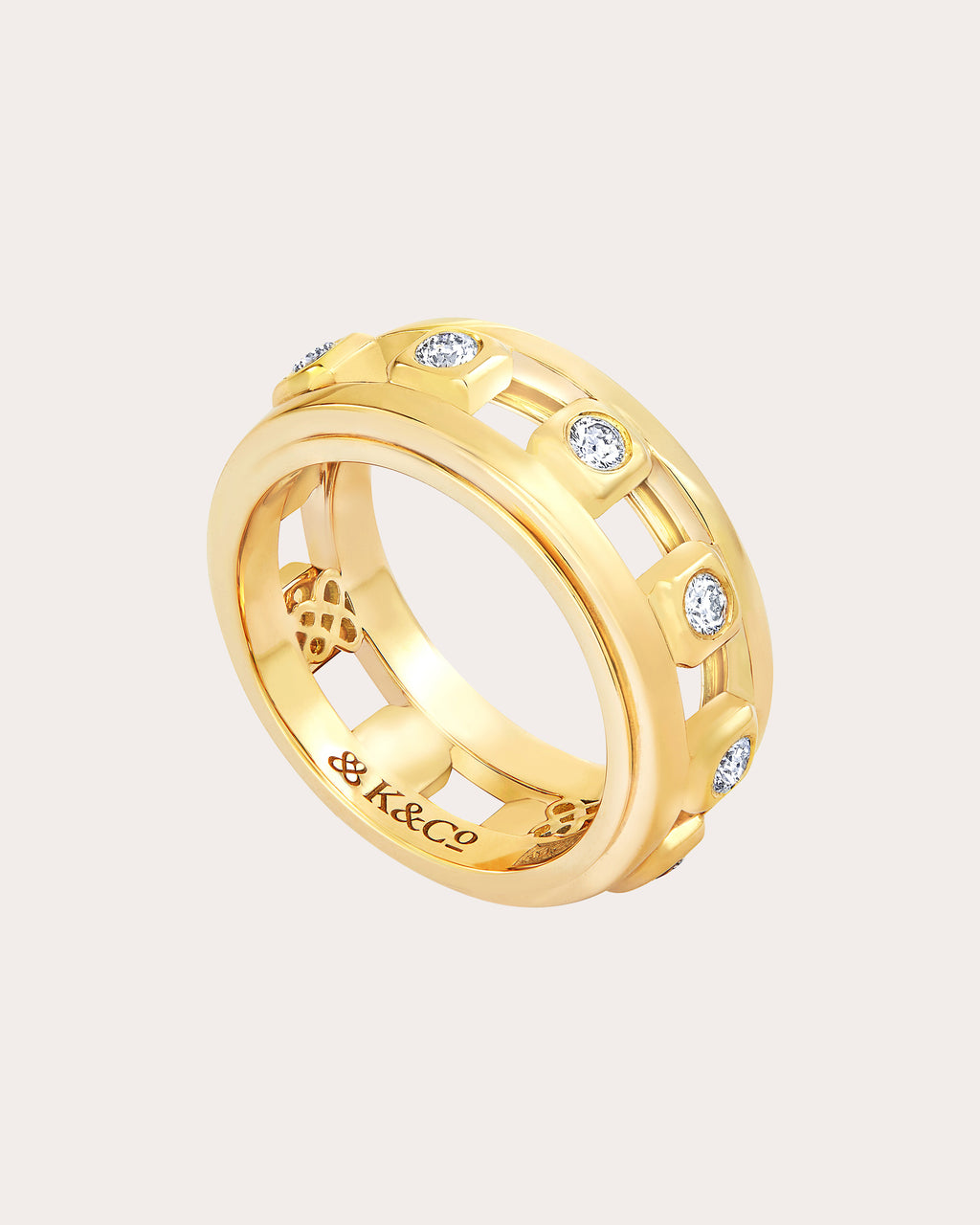 Diamond Icon Stepping Stone Ring