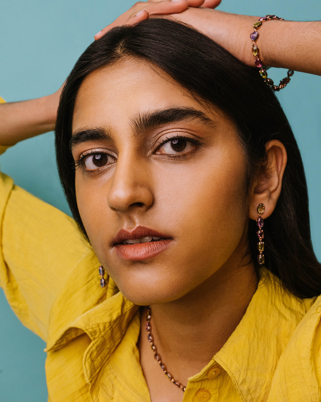 Multicolor Sapphire & 18k Rose Gold Blossom Bracelet