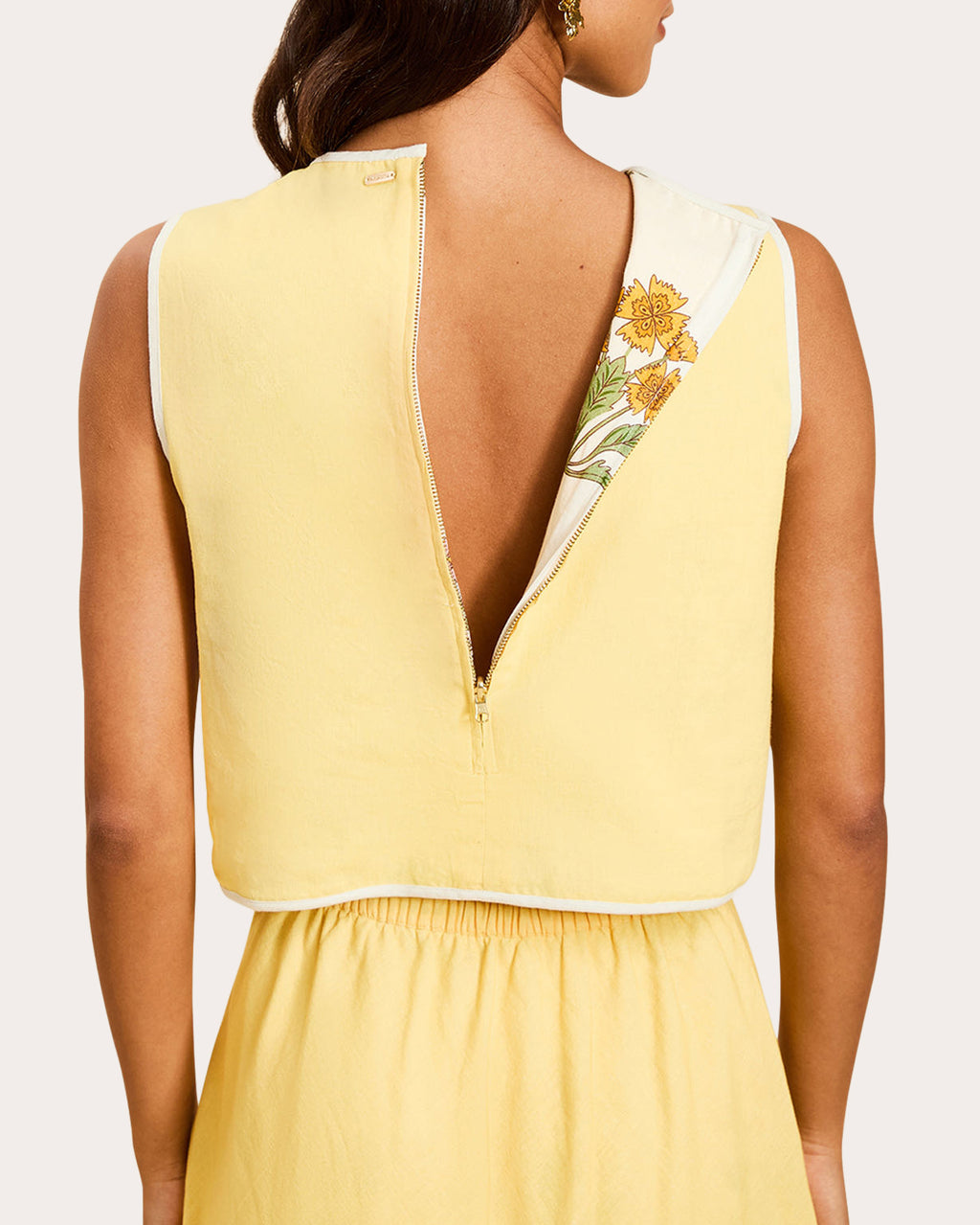 Imogen Reversible Cotton Cropped Vest