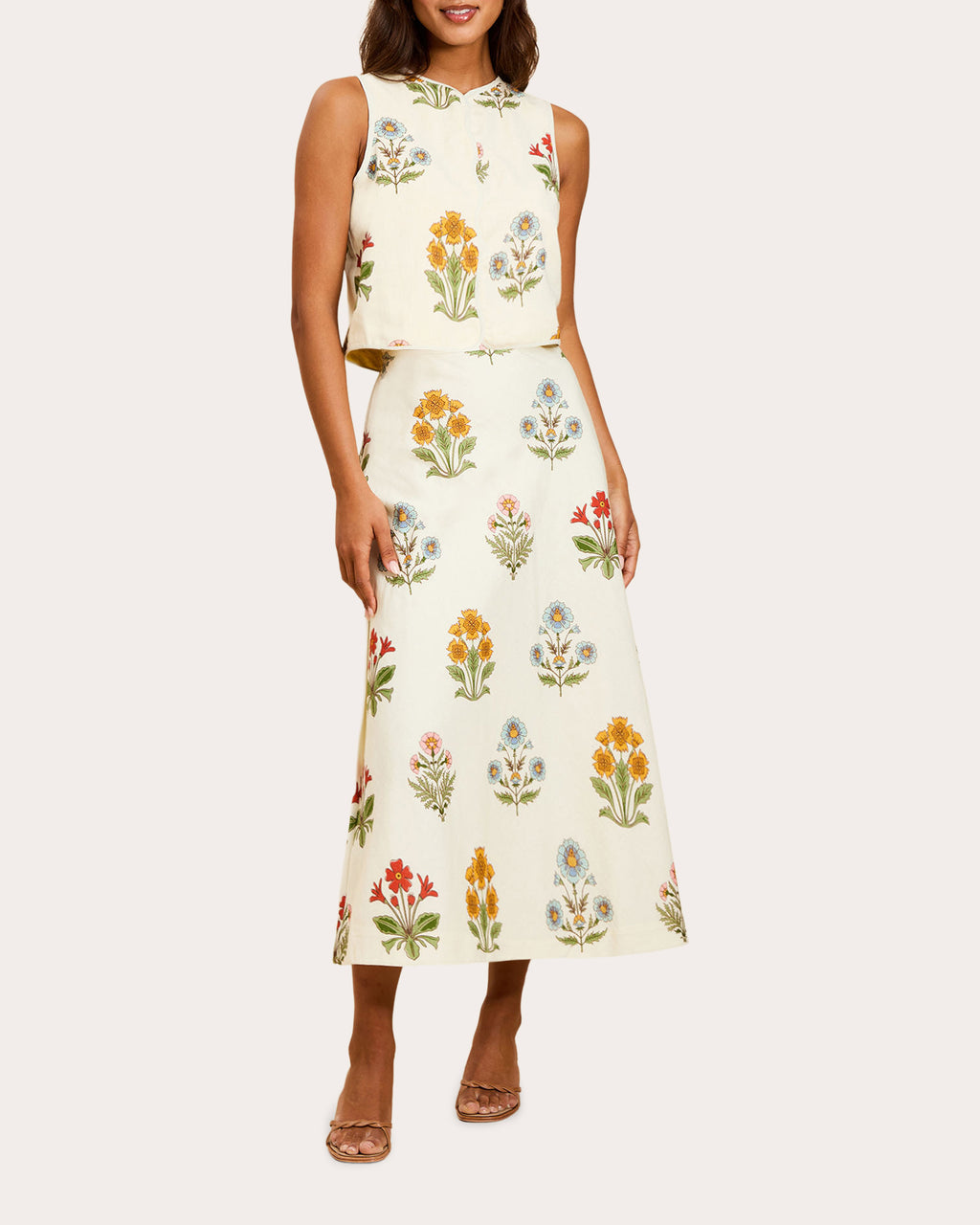 Imogen Reversible Cotton Cropped Vest