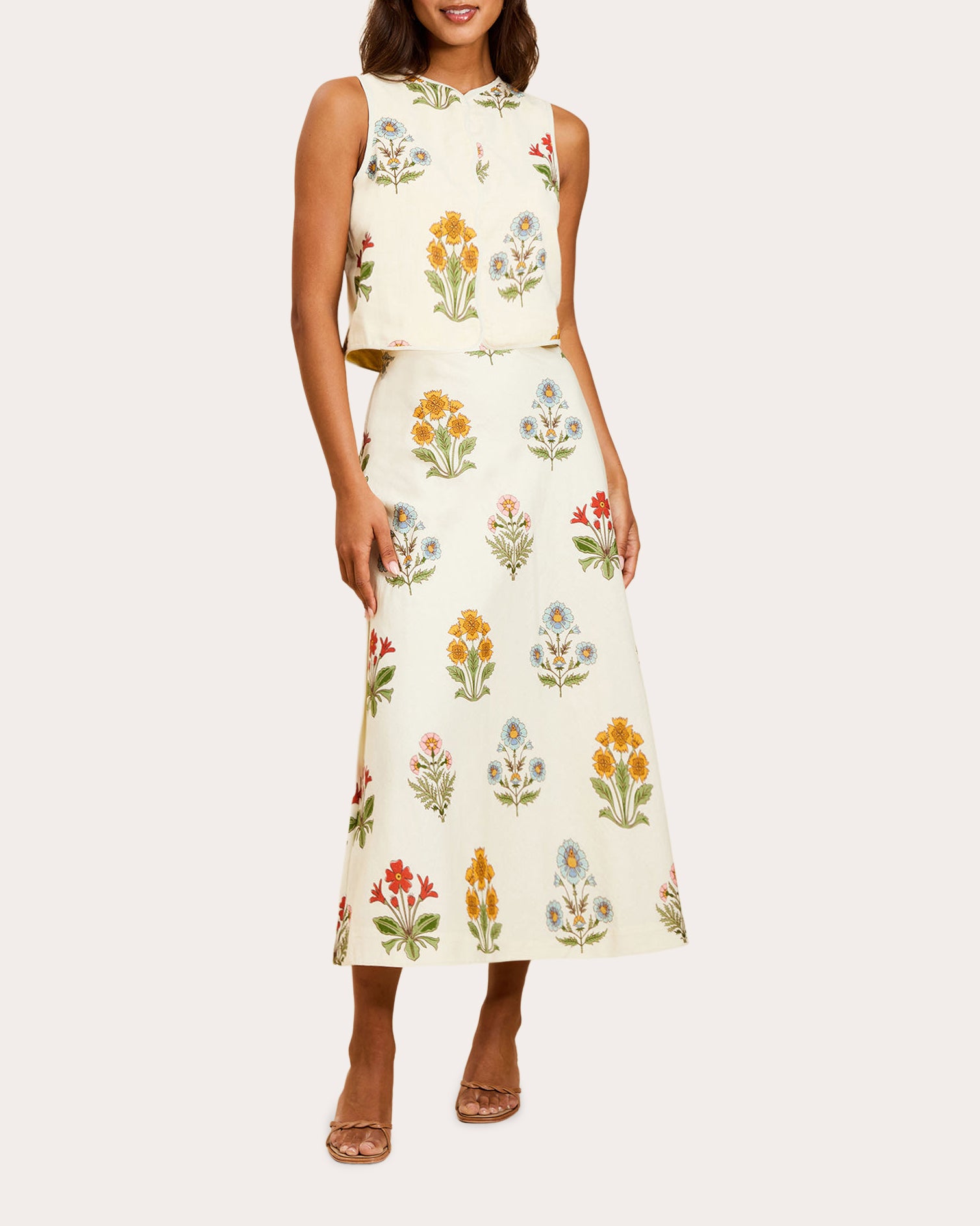 Imogen Reversible Cotton Cropped Vest