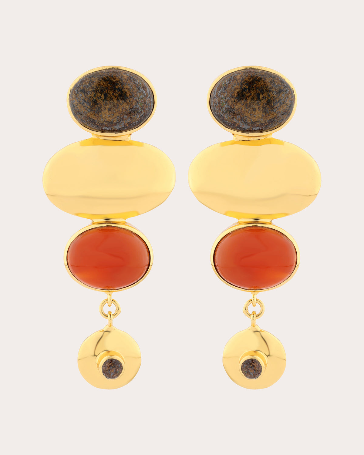 Bronzite & Carnelian Istanbul Drop Earrings