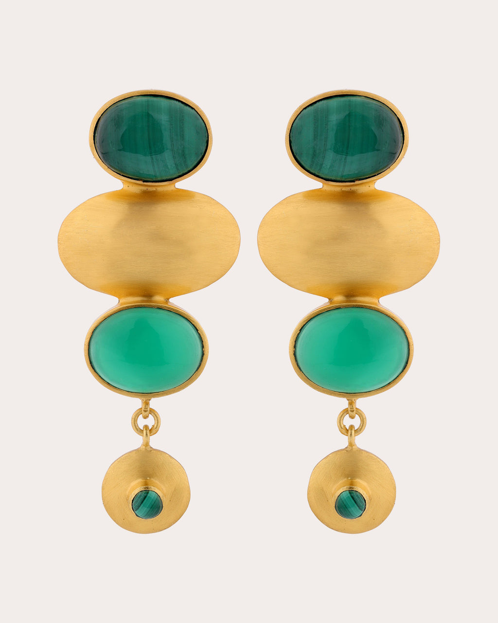 Green Onyx & Malachite Istanbul Drop Earrings