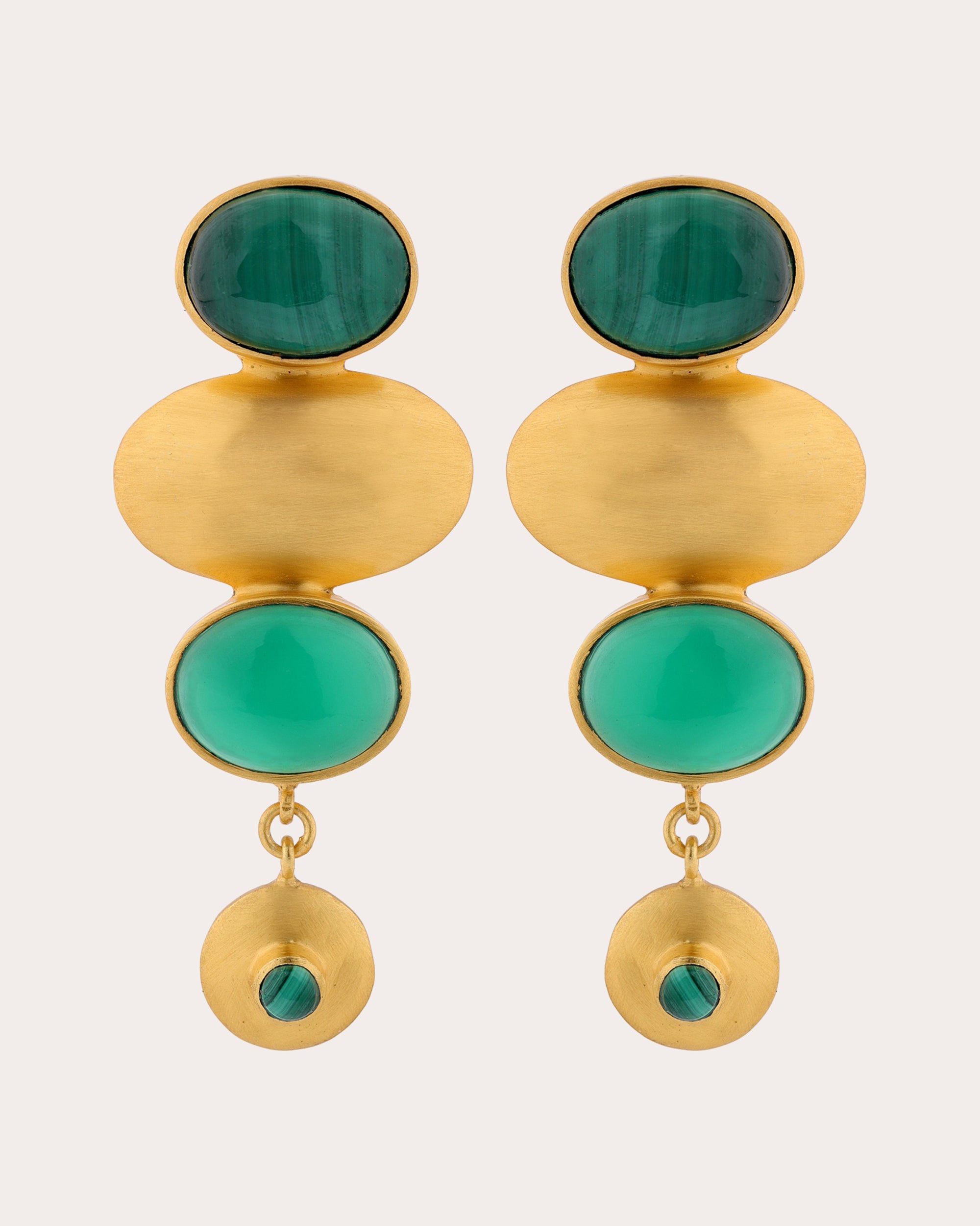 Green Onyx & Malachite Istanbul Drop Earrings