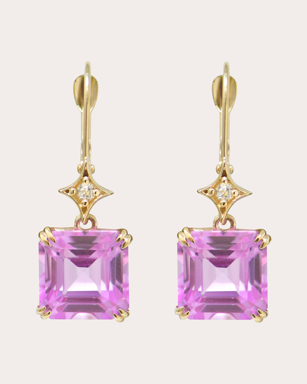 Pink Sapphire Jac+Jo Greta Drop Earrings