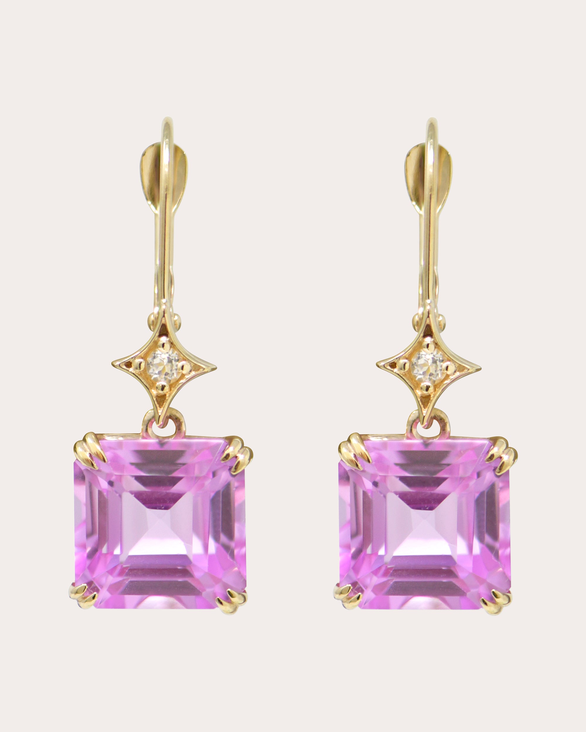 Pink Sapphire Jac+Jo Greta Drop Earrings
