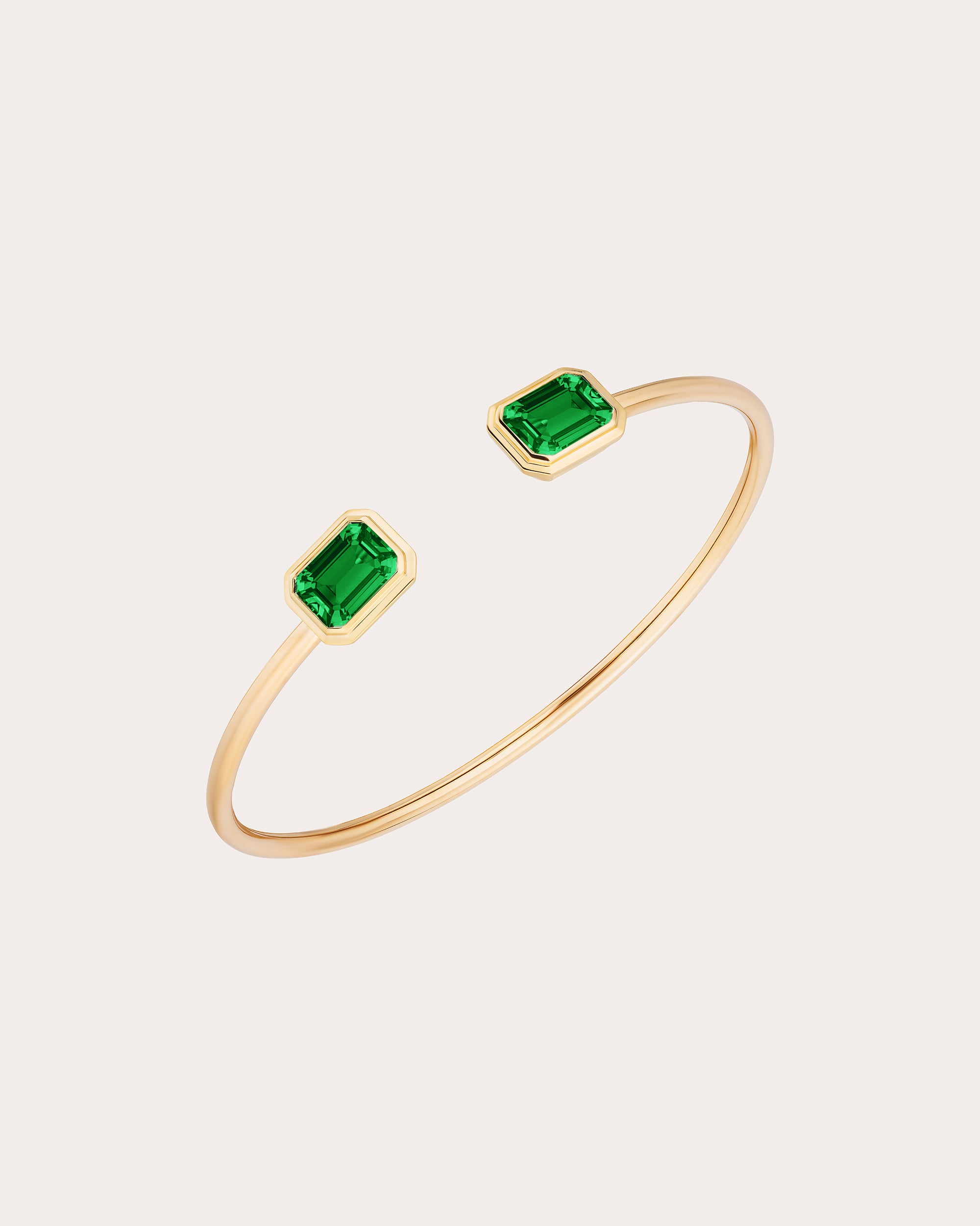 Emerald G-One Round Tube Cuff Bracelet
