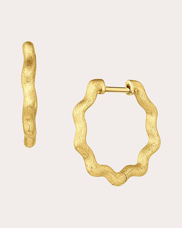 So Wavy 18K Gold Hoop Earrings