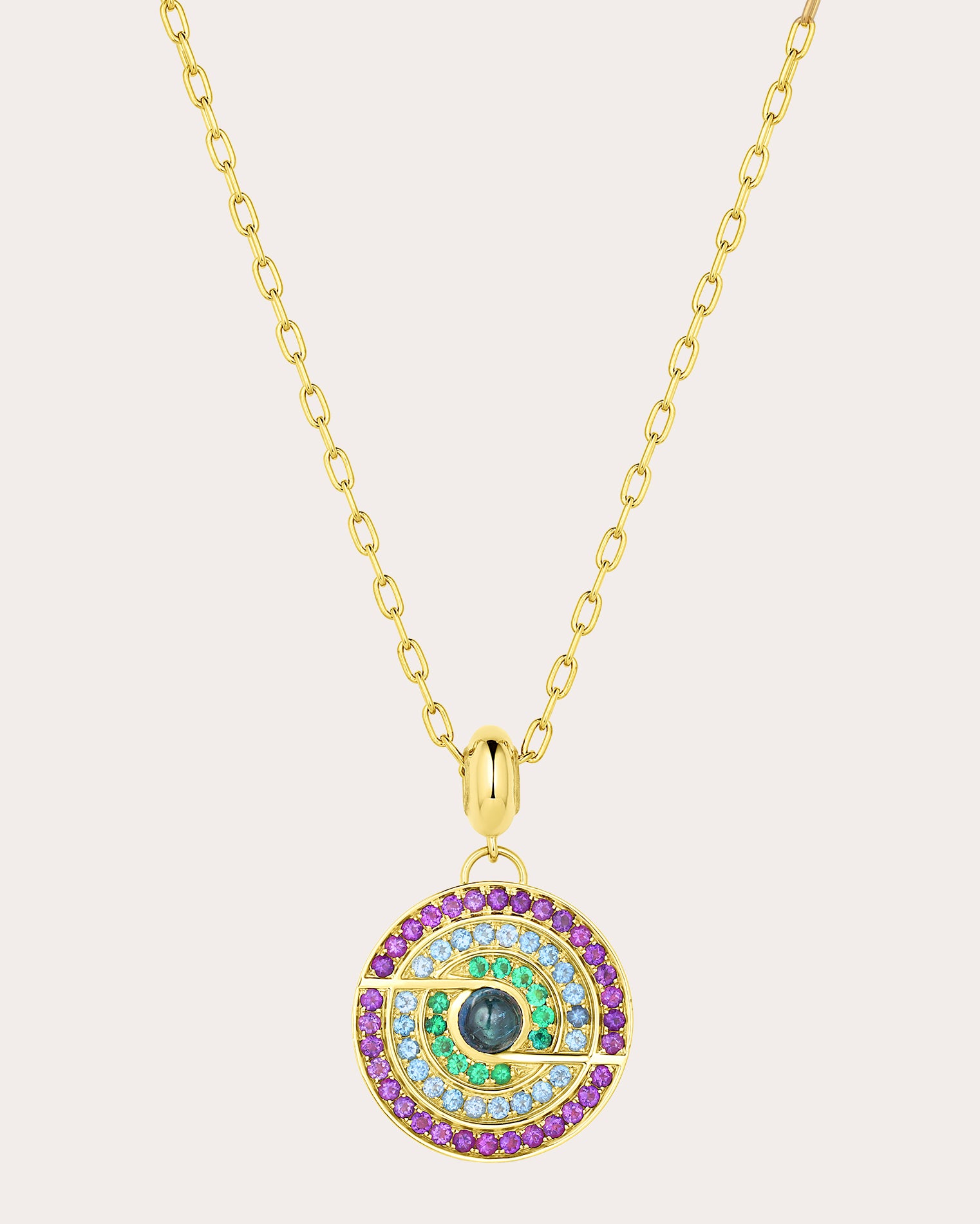 Thea 18K Gold Multi-Stone Pendant Necklace