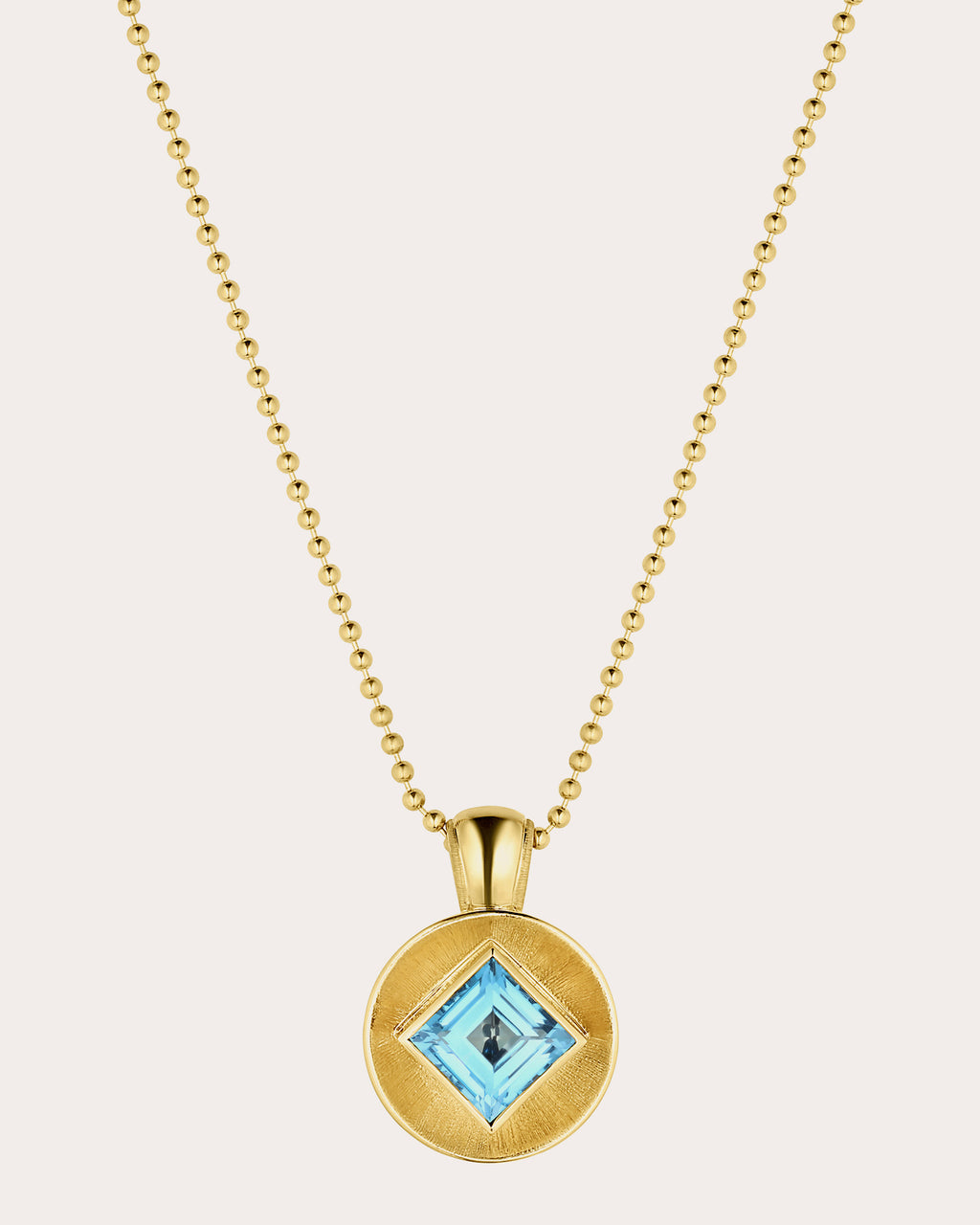 Jumbo Stardust 18K Gold Blue Topaz Pendant Necklace