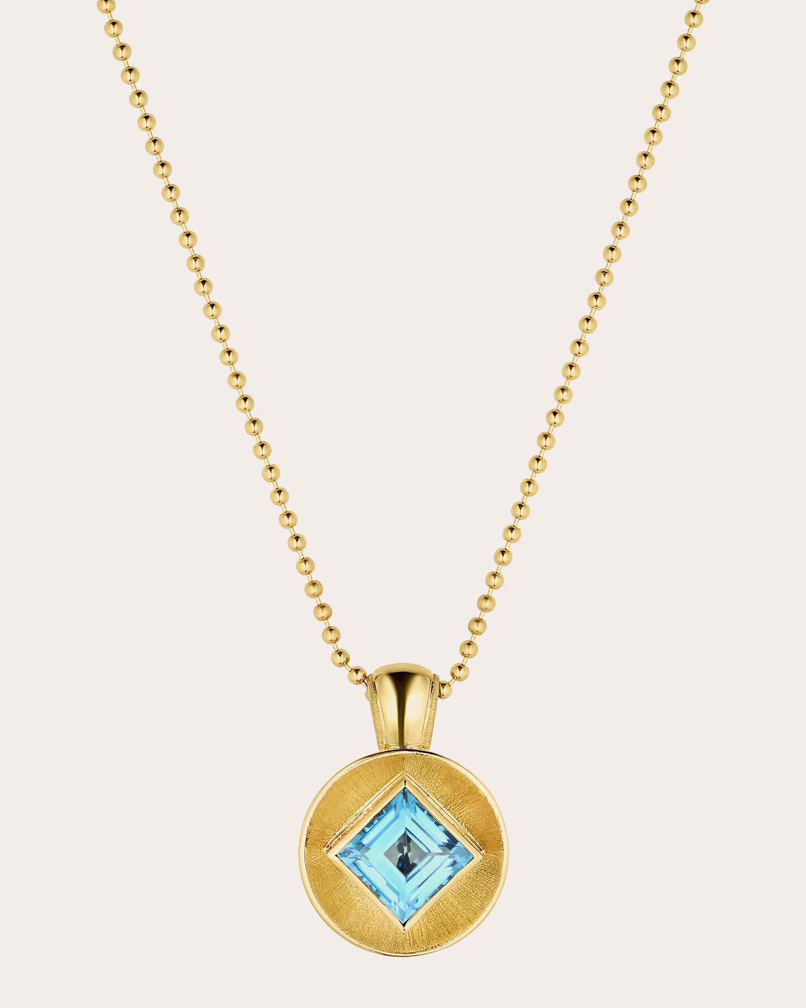Jumbo Stardust 18K Gold Blue Topaz Pendant Necklace