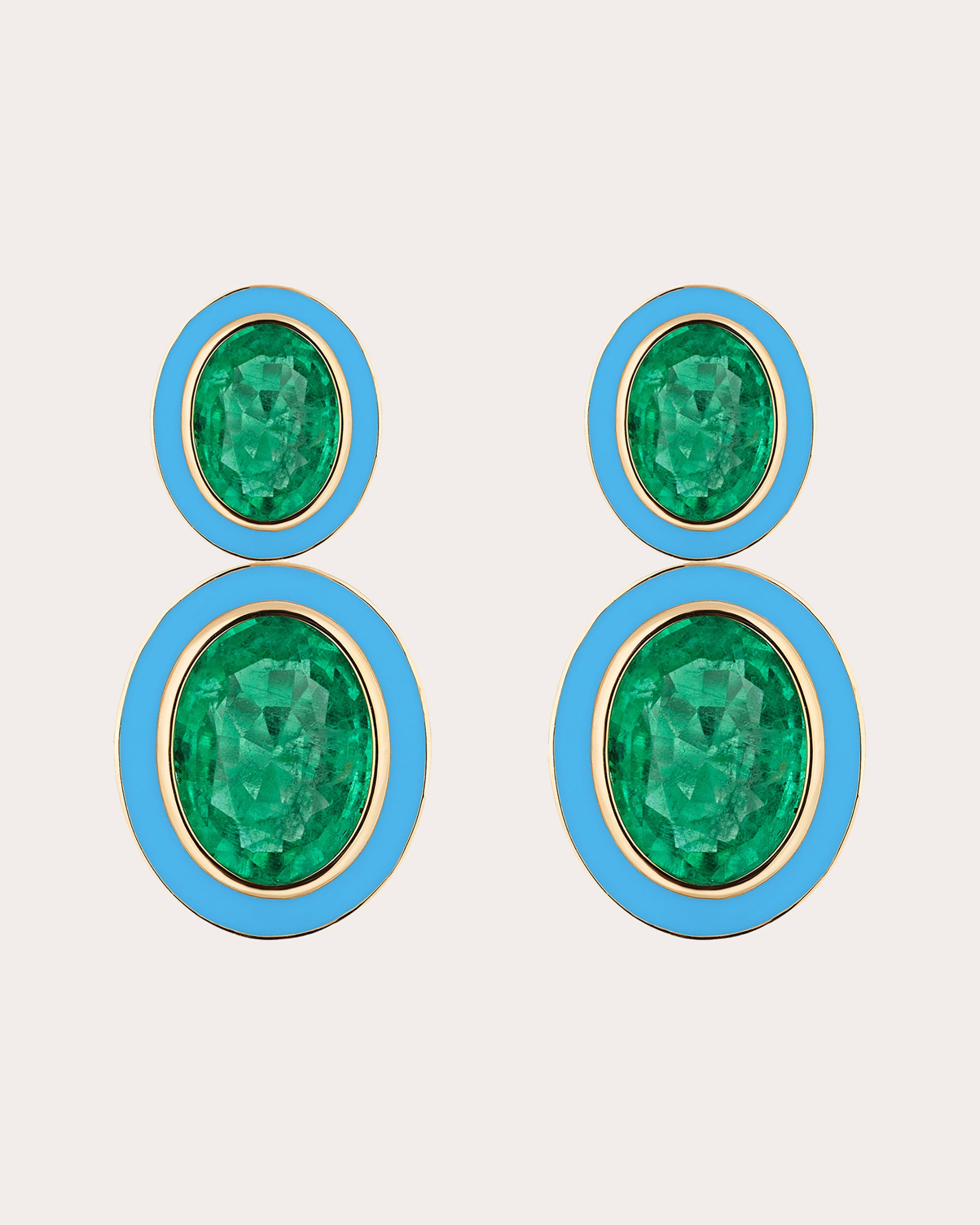 Emerald Limited Edition Tiered Oval Drop Earrings