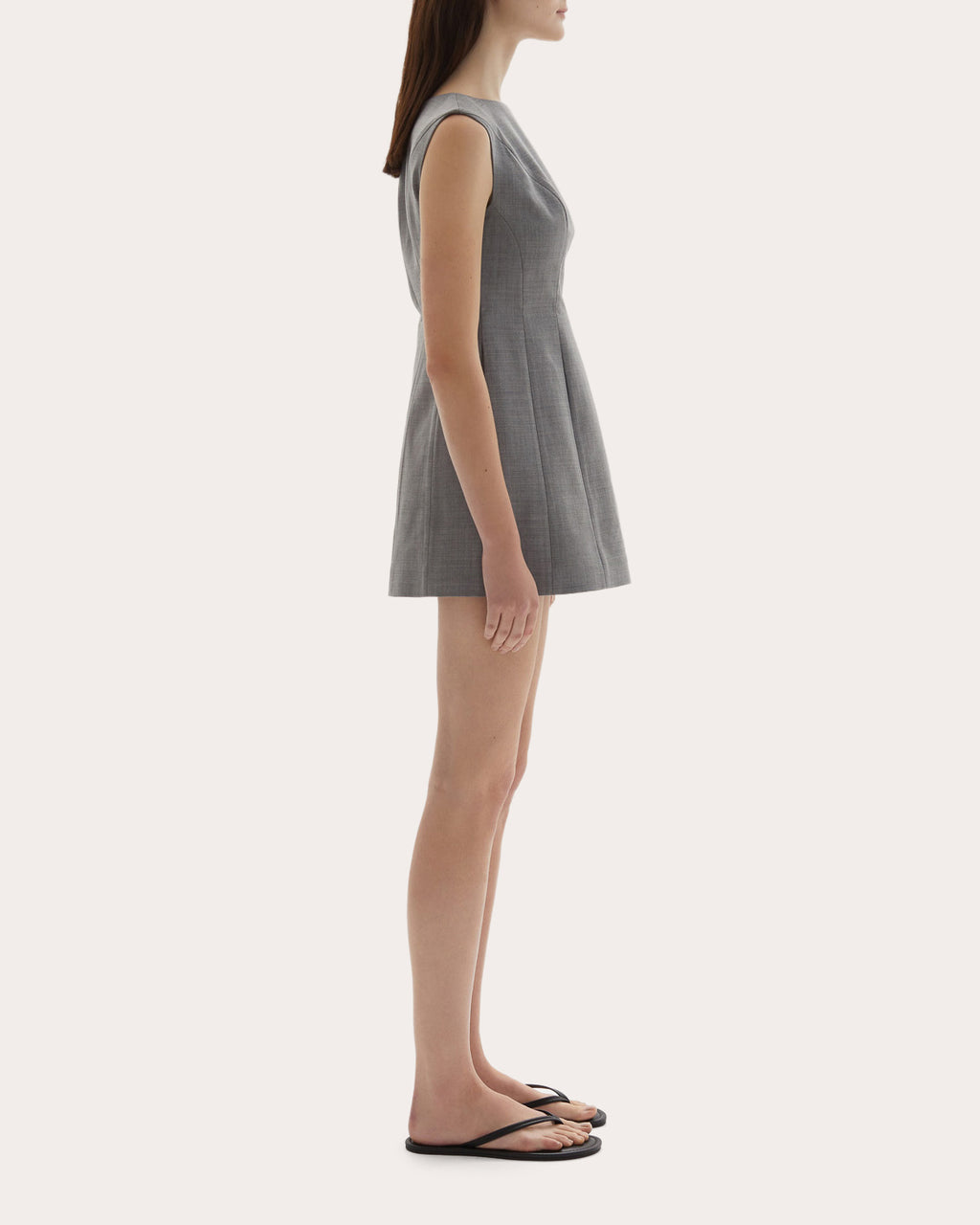 Kelli Wool Structured Boatneck Mini Dress