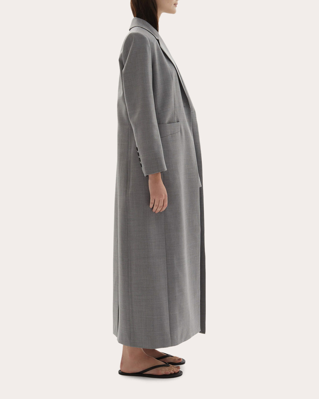 Allora Wool Asymmetric Lapel Coat