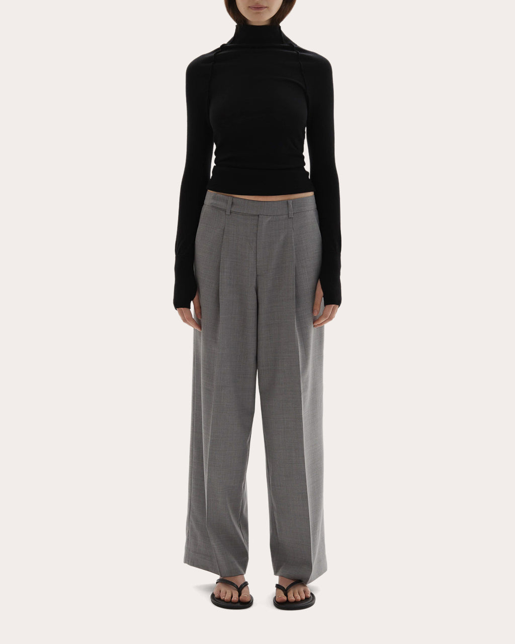 Pascal Wool Knit Fitted Mock Neck Top