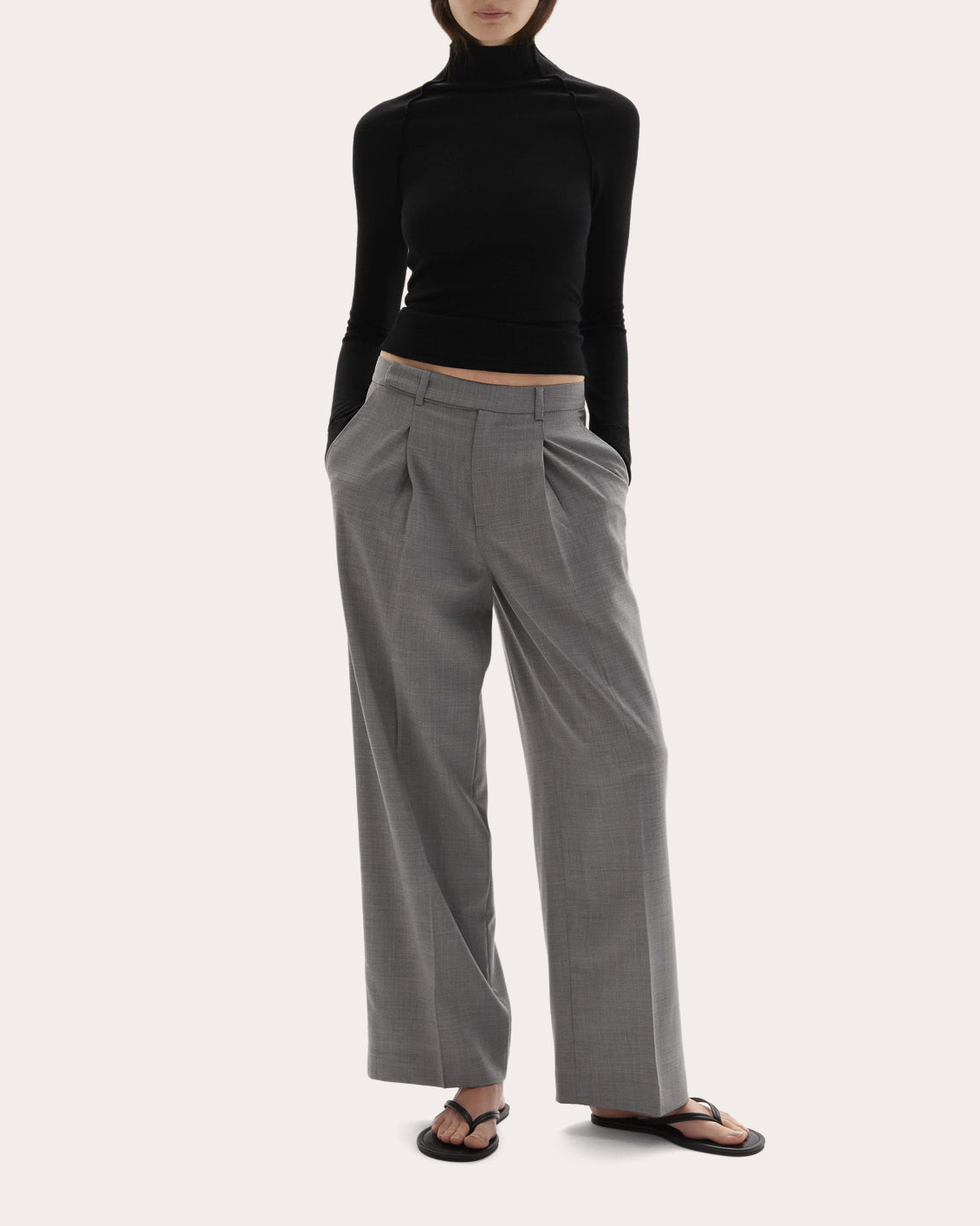 Pascal Wool Knit Fitted Mock Neck Top