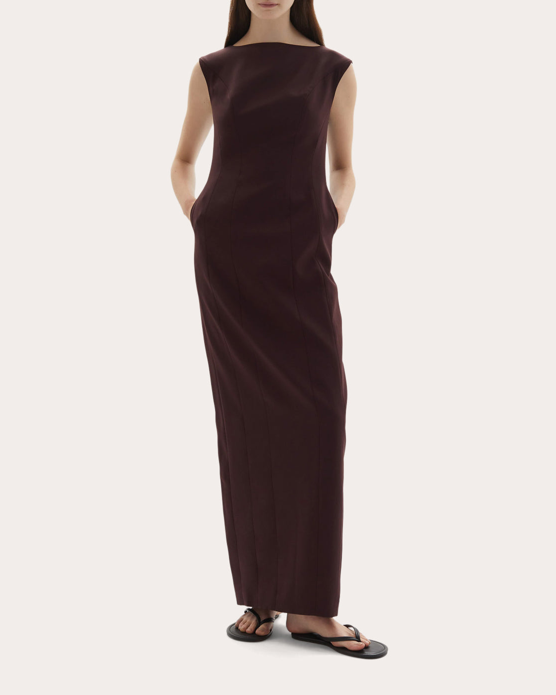 wool evening dress Gray Wool Midi Dress with Pleated A-Line Swing Silhouette C1- Gray / S