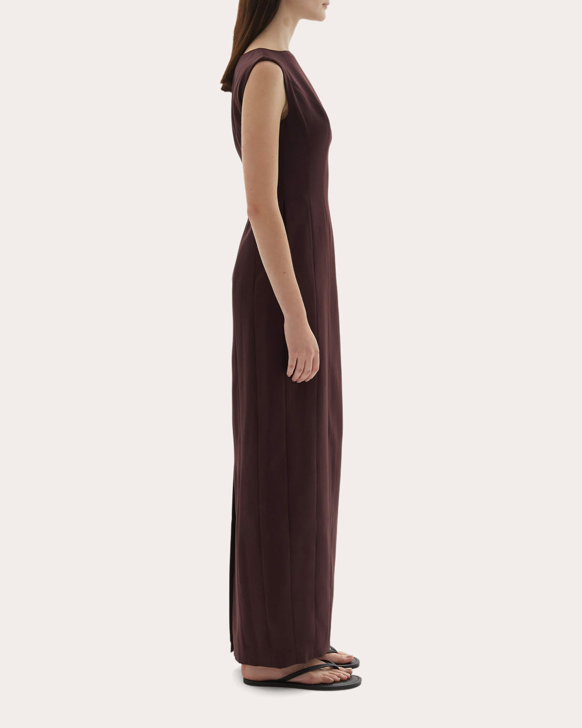 kelli maxi dress Kelli Wool Structured Boatneck Maxi Dress