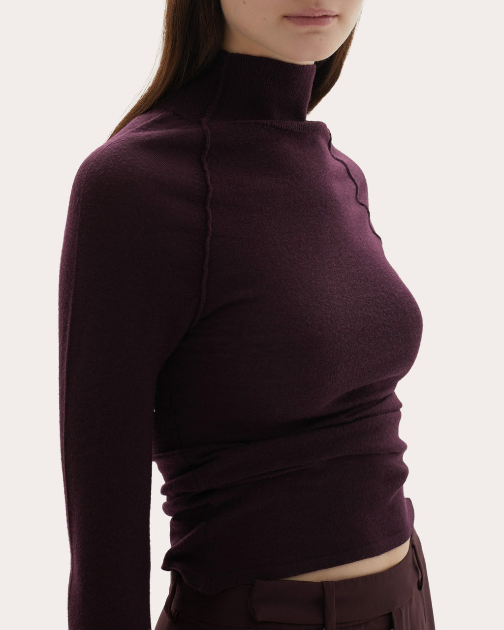 Pascal Wool Knit Fitted Mock Neck Top